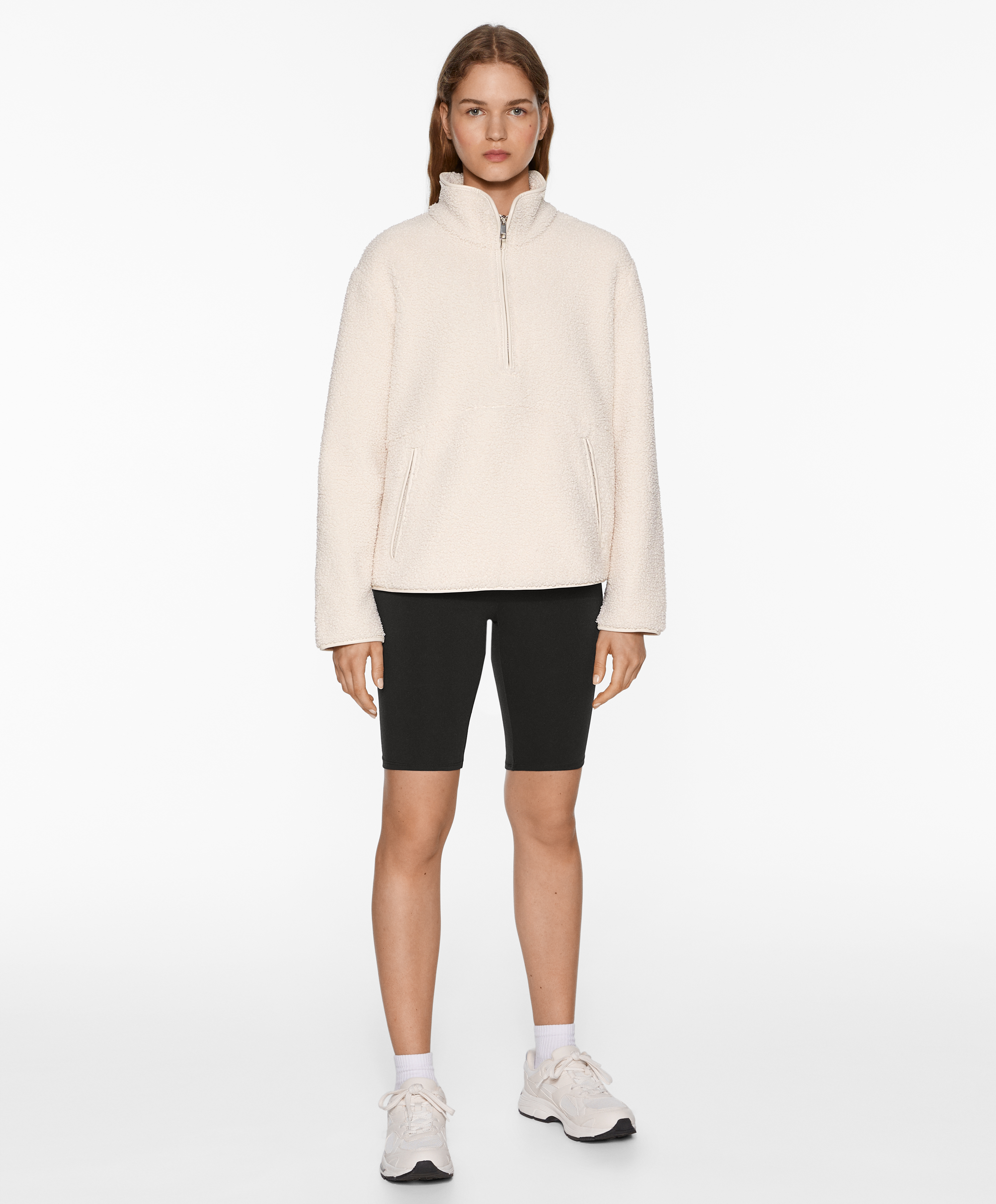 Faux-shearling sweatshirt