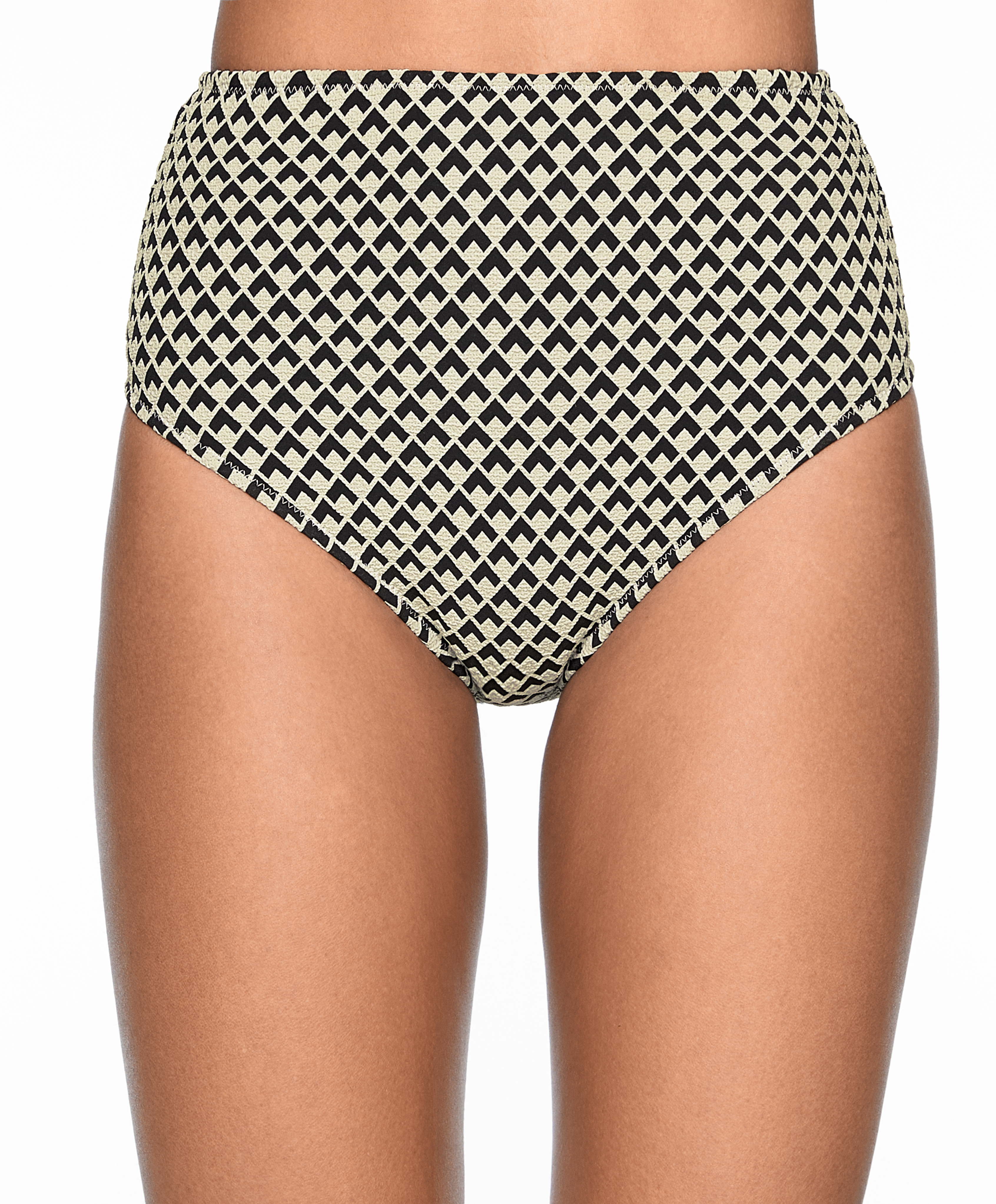 Geometric jacquard high-rise bikini briefs