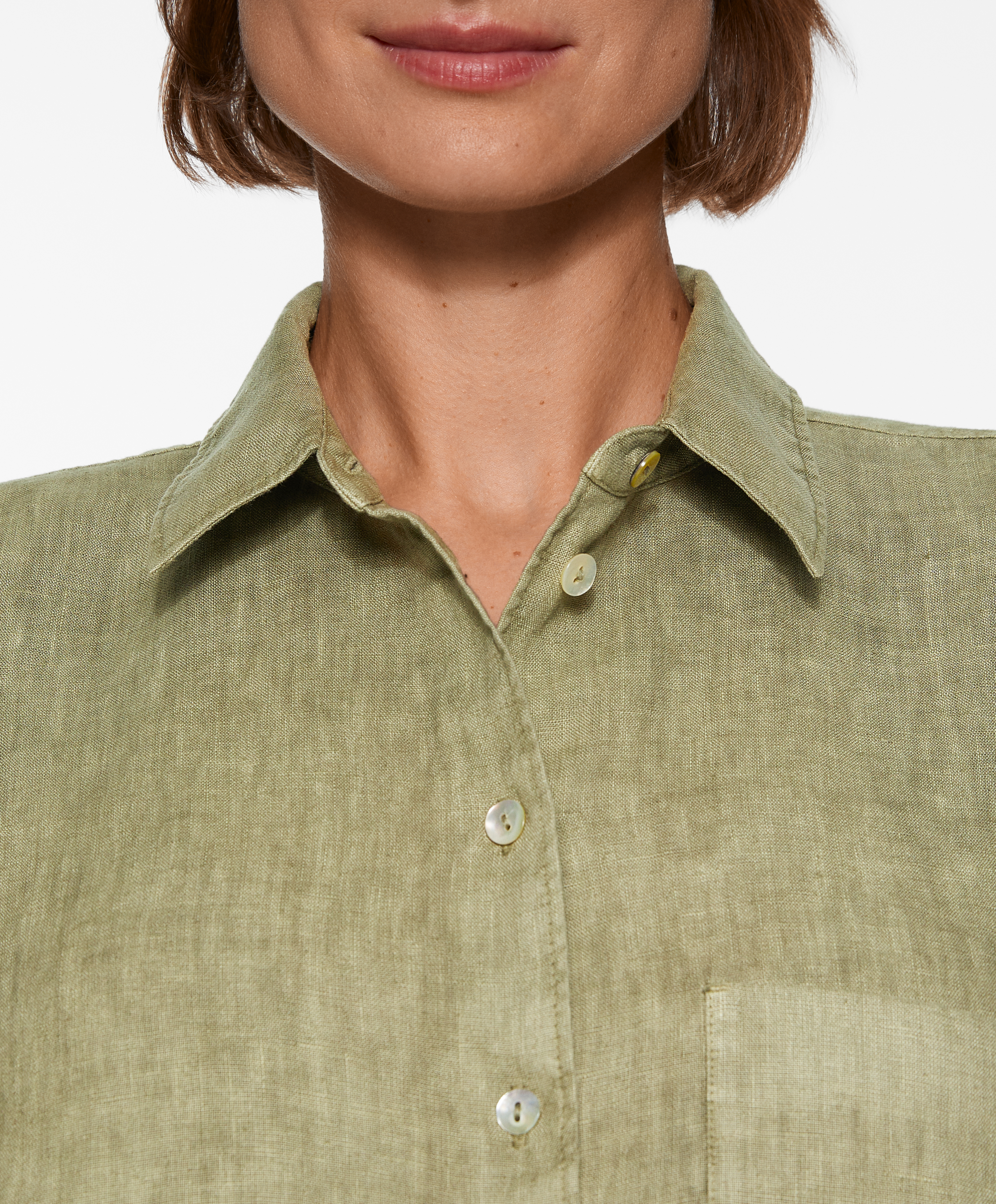 100% linen long-sleeved shirt