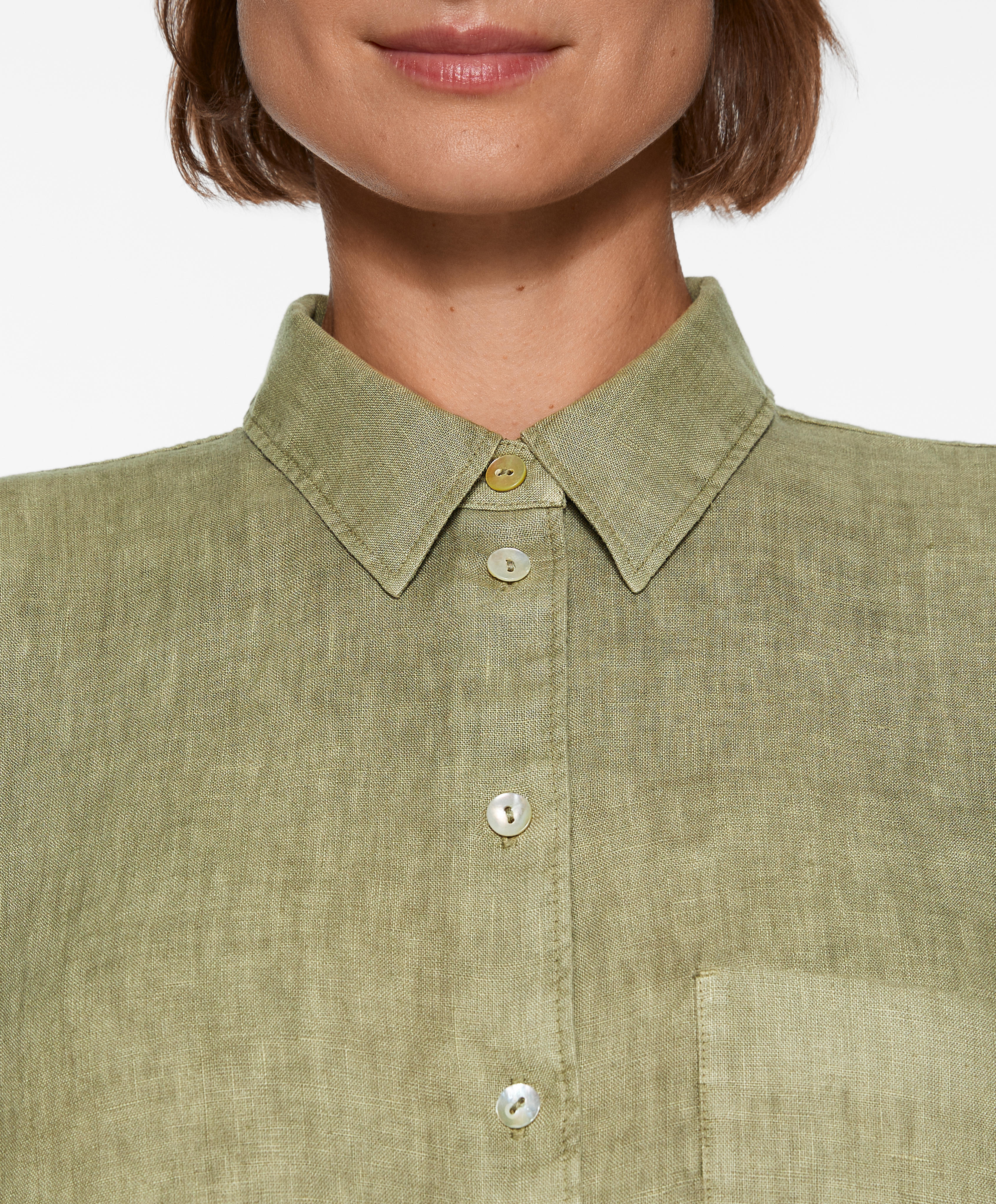 100% linen long-sleeved shirt