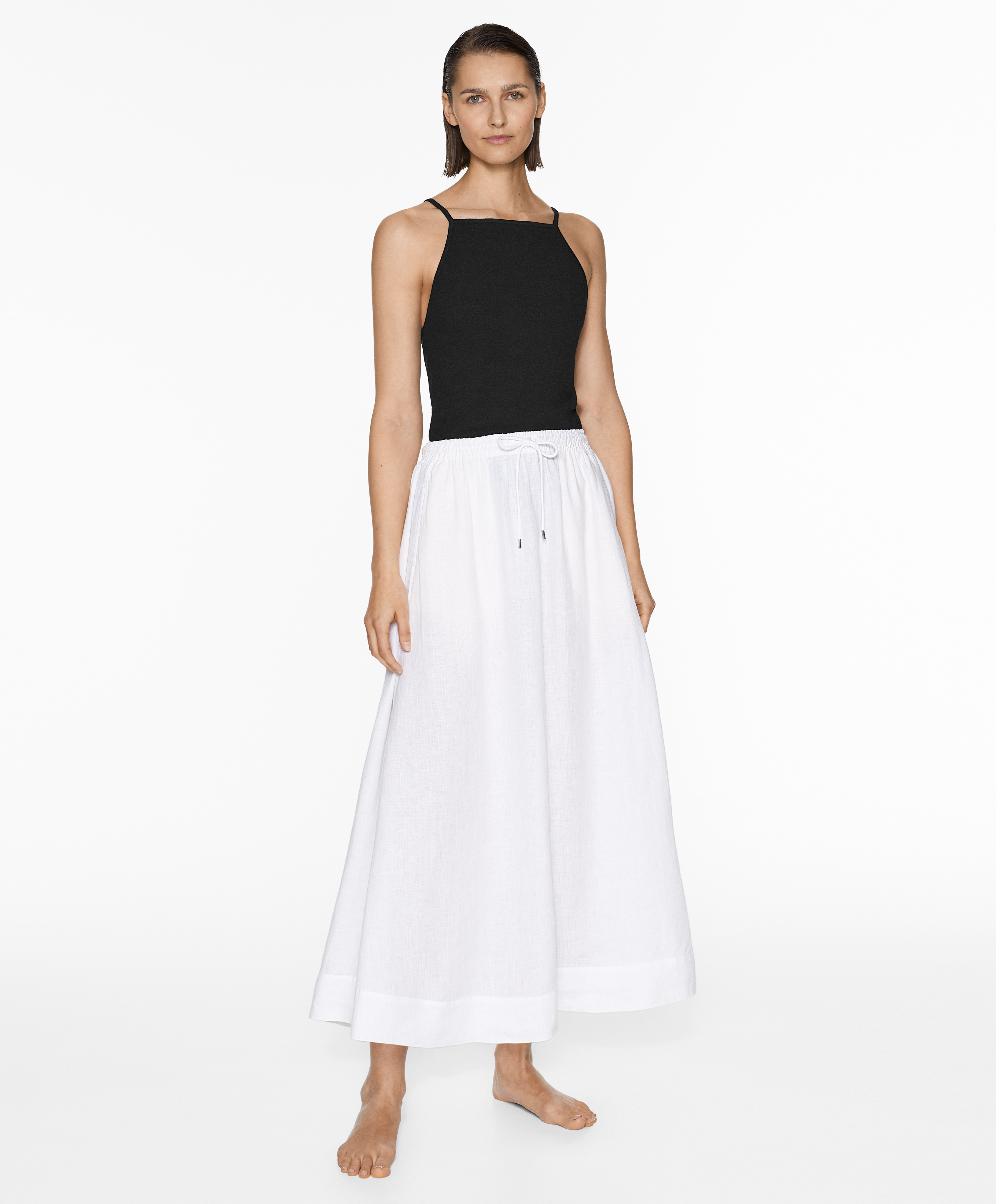 Long 100% linen skirt
