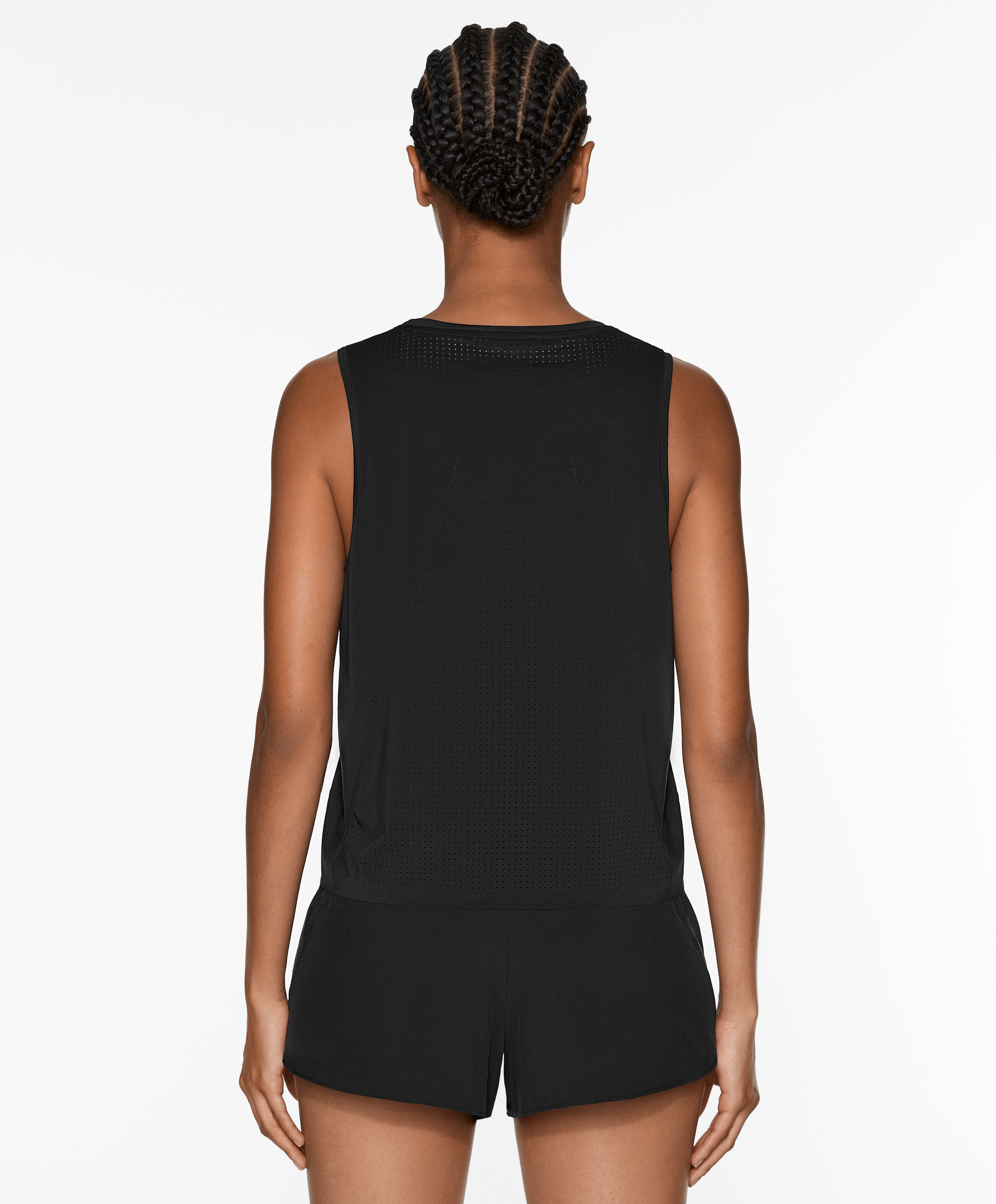 Sleeveless cropped technical T-shirt