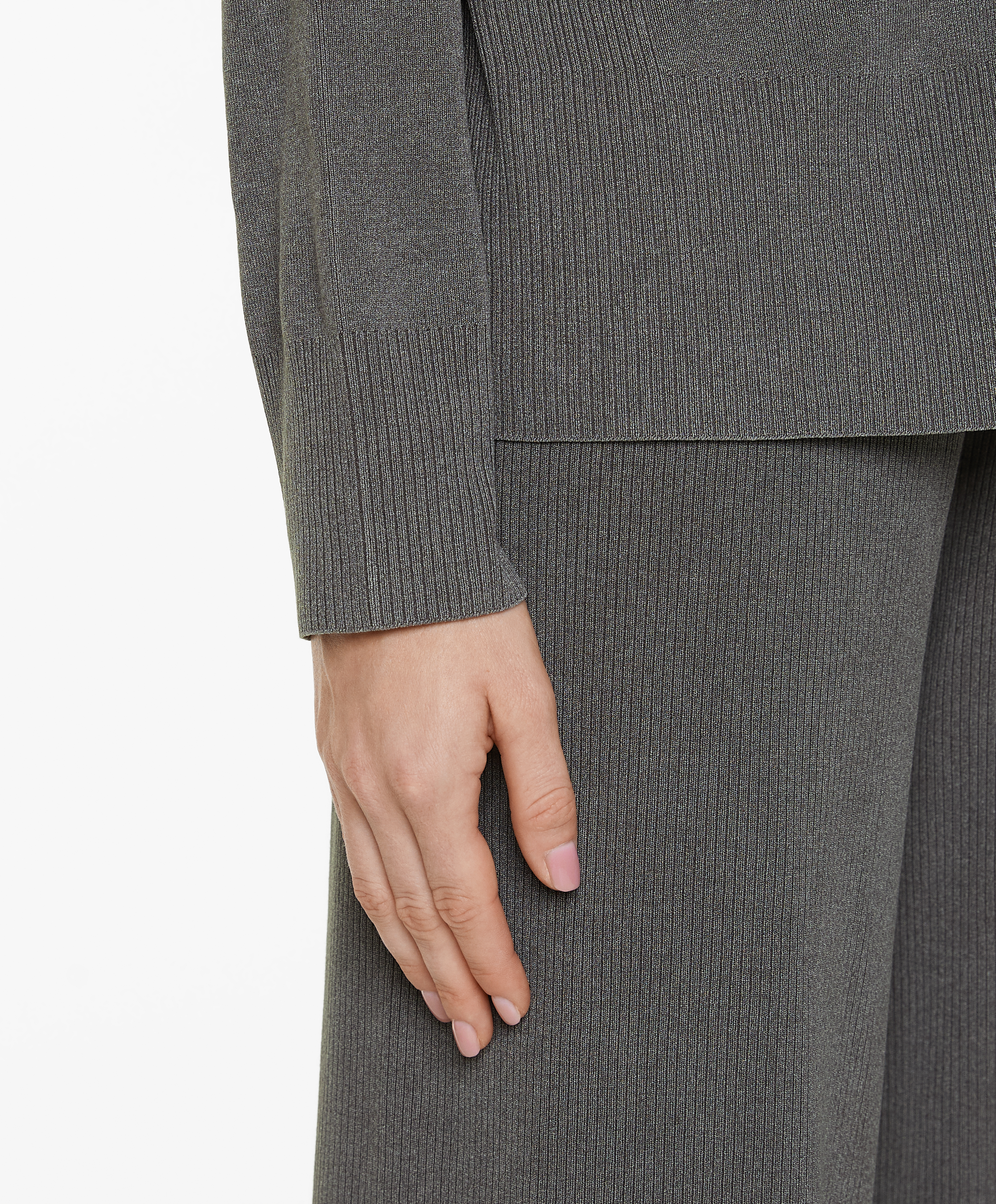 Hooded knit sweatshirt