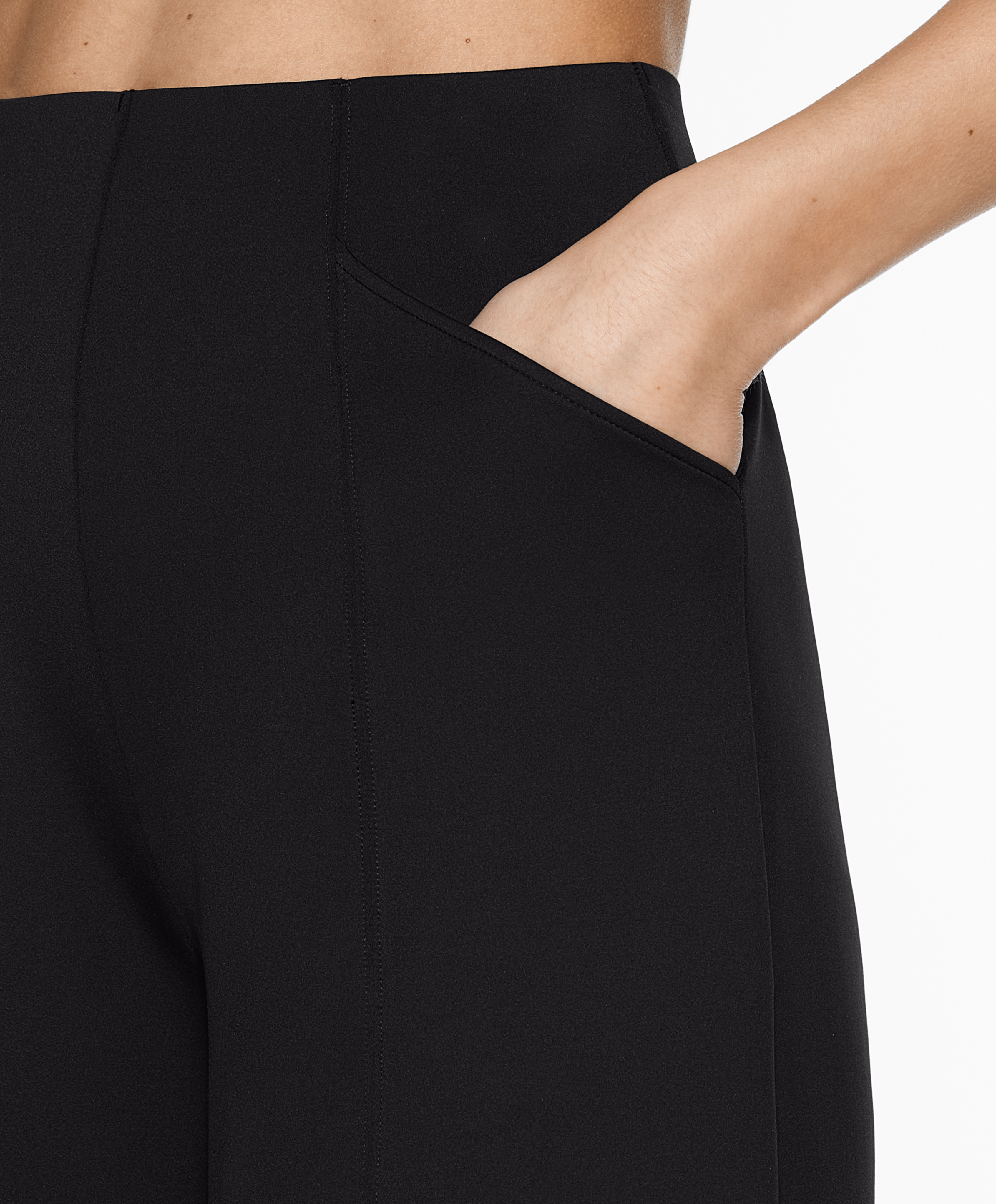 Neoprene-effect wide-leg trousers