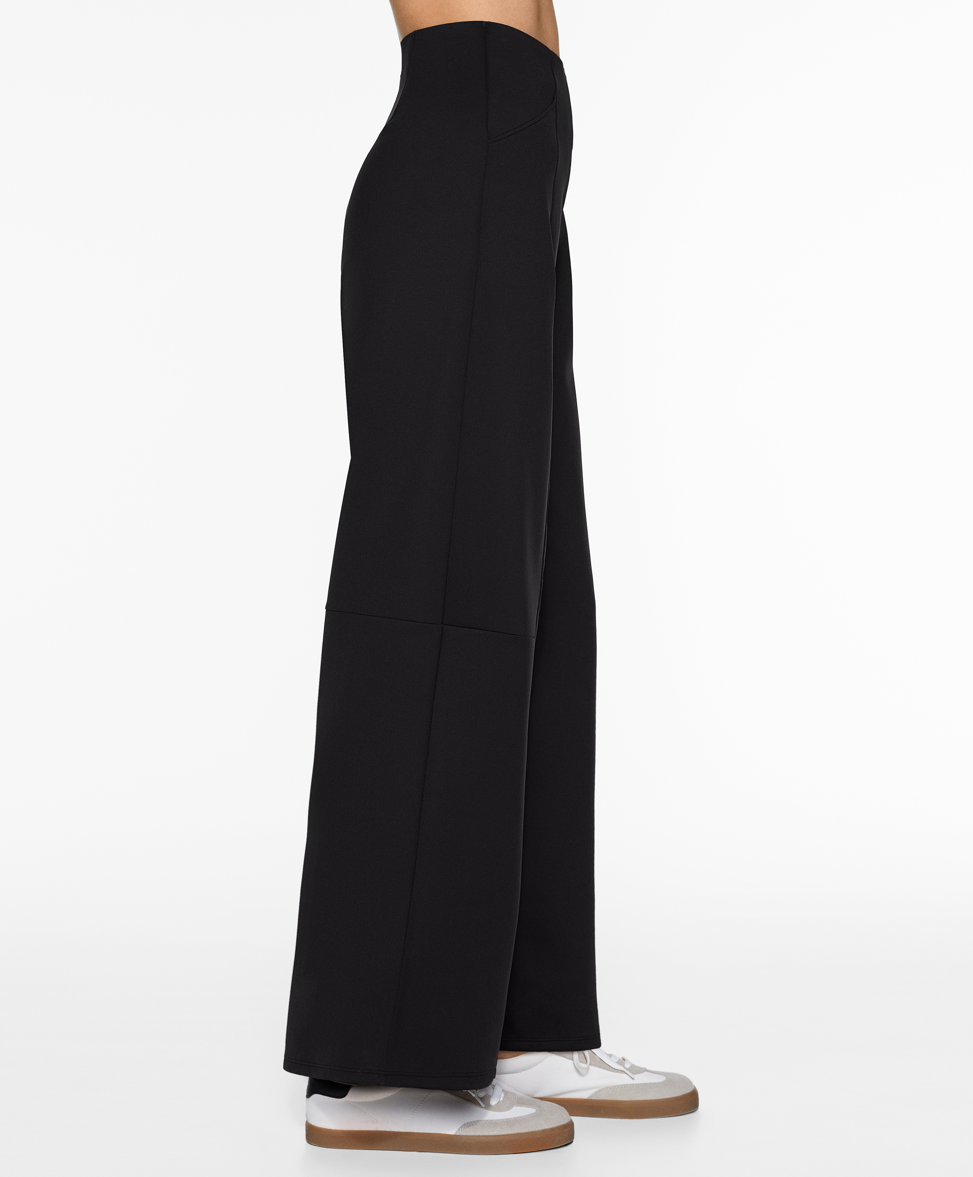 Neoprene-effect wide-leg trousers