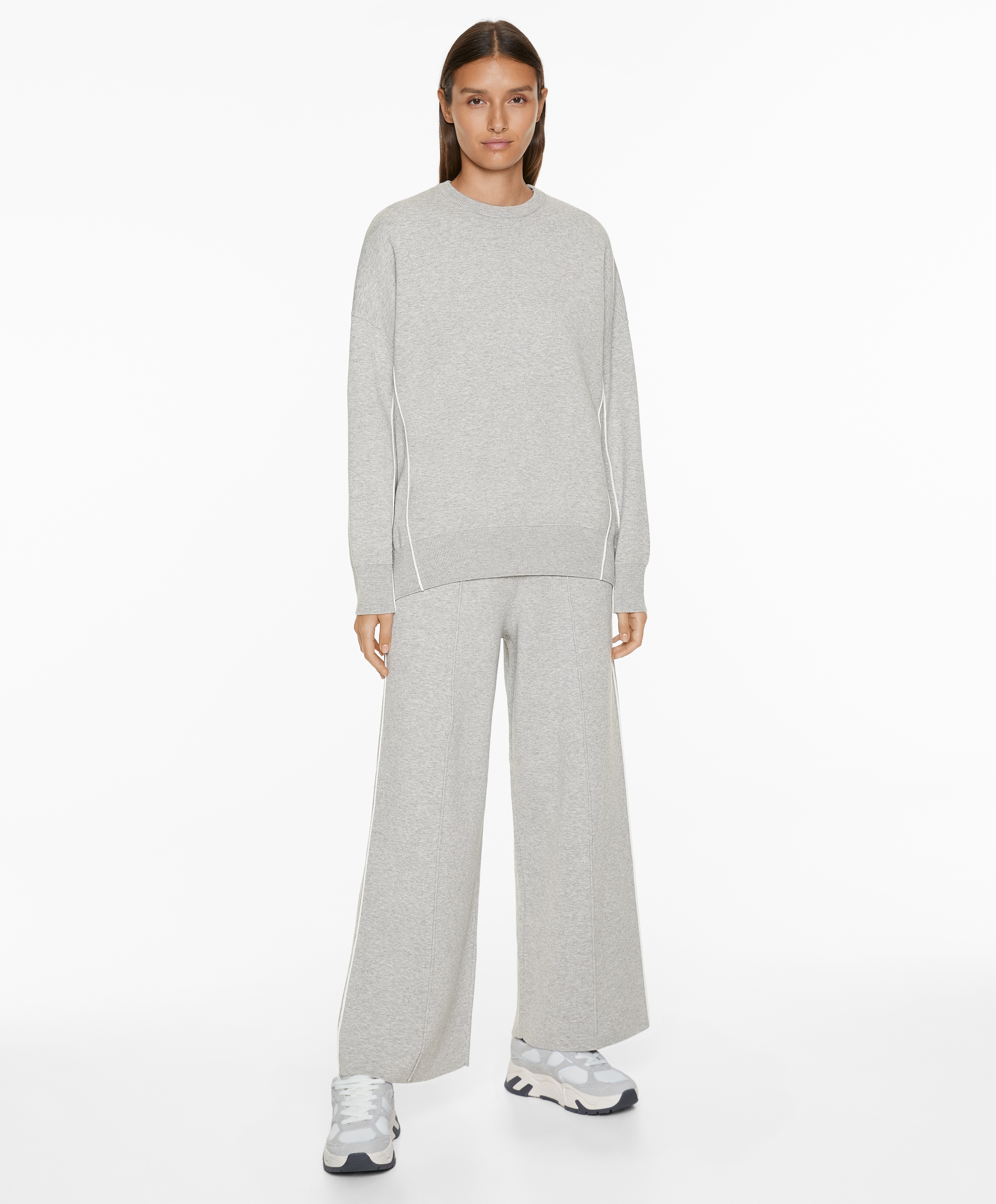 Side piping knit jumper