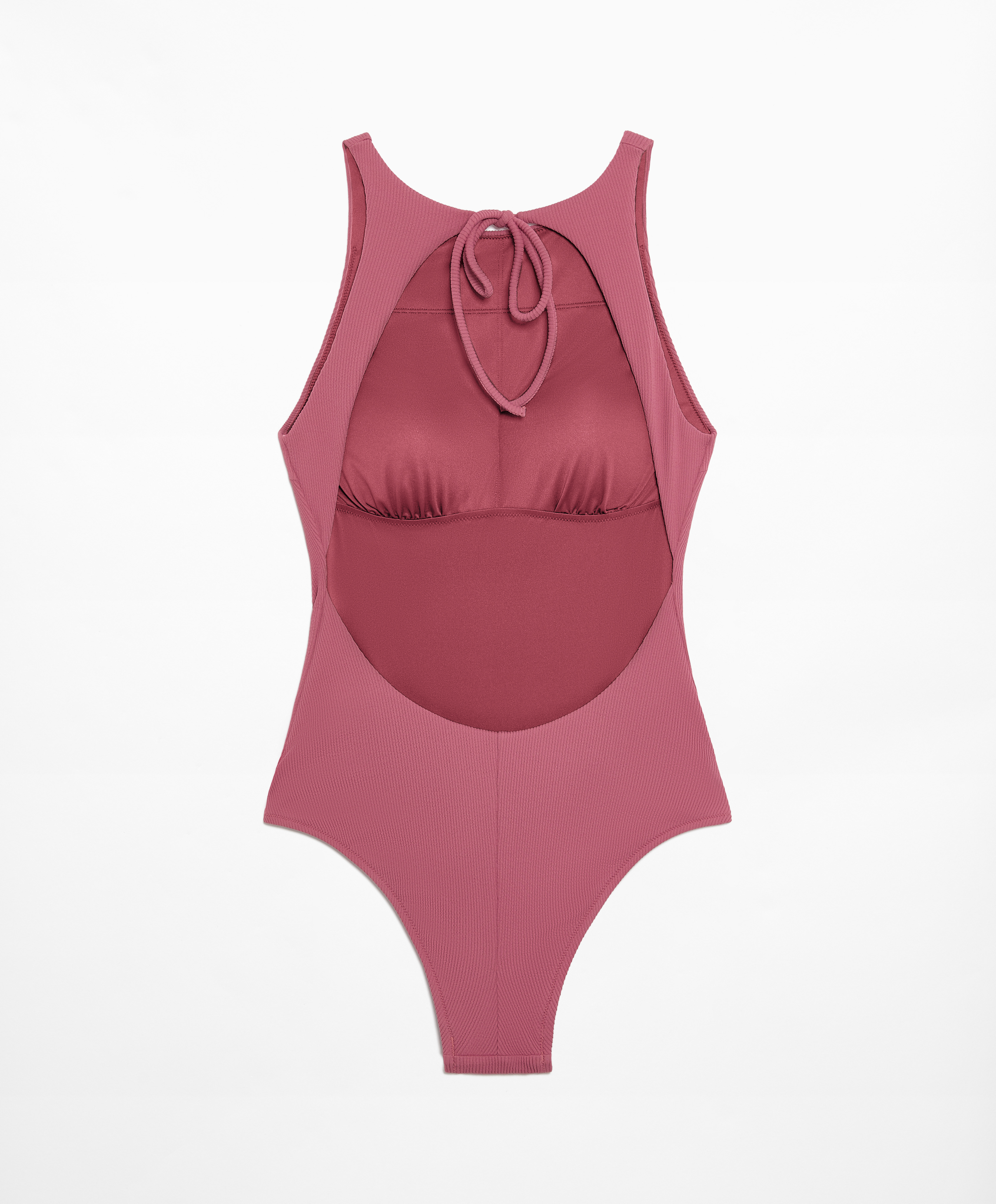 Rib halter swimsuit