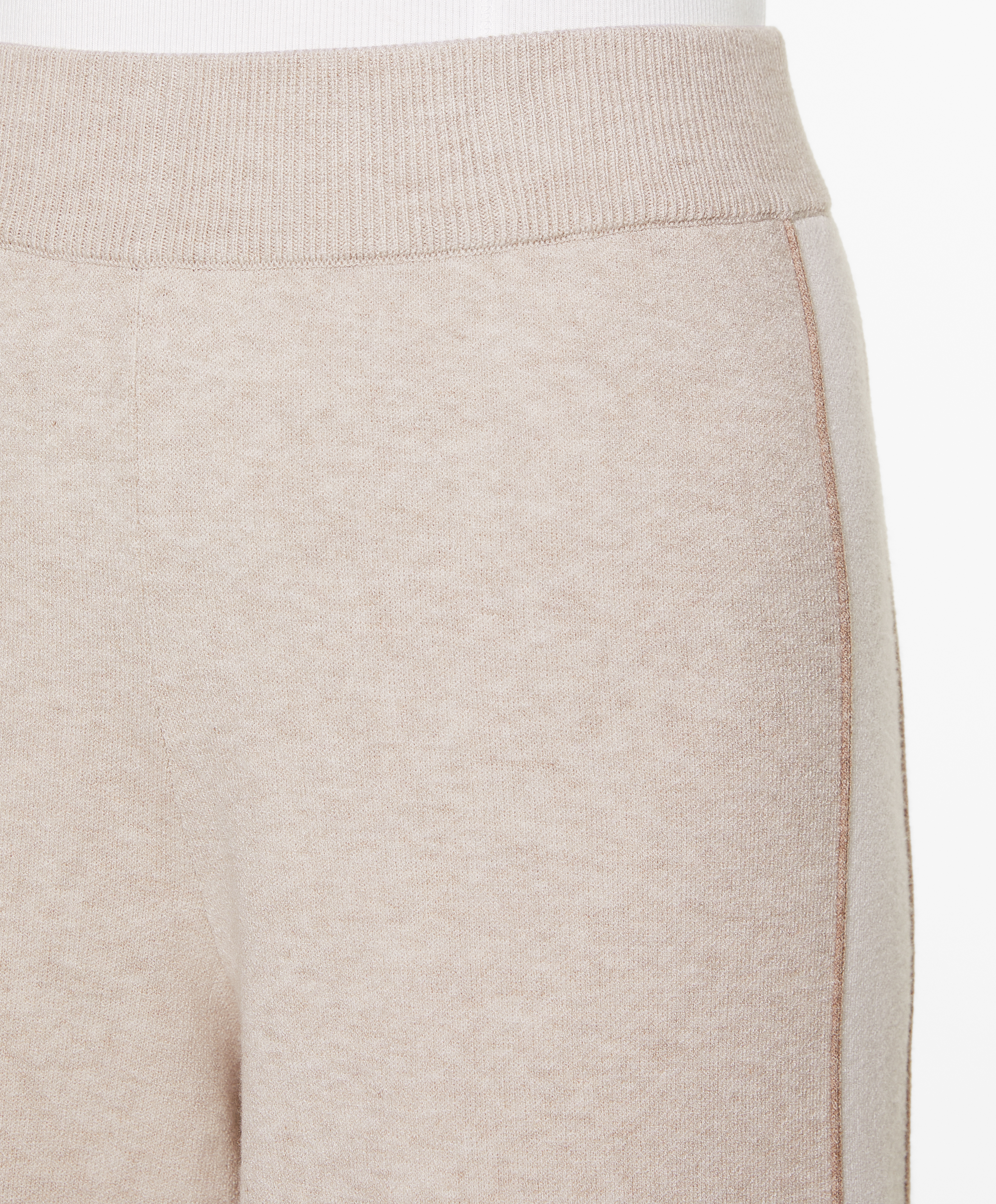 Knit straight leg trousers with piping