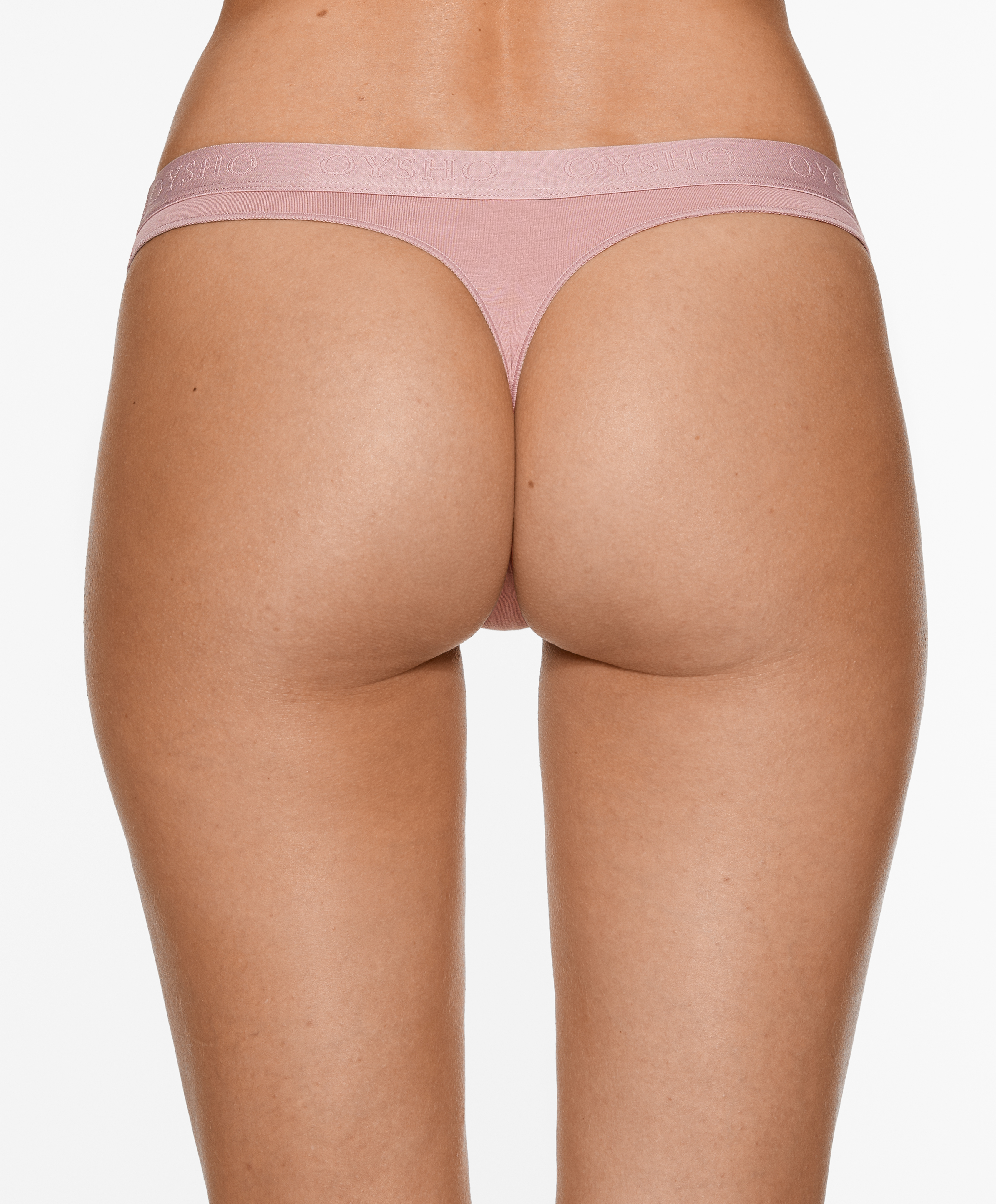 3 cotton blend thongs with logo