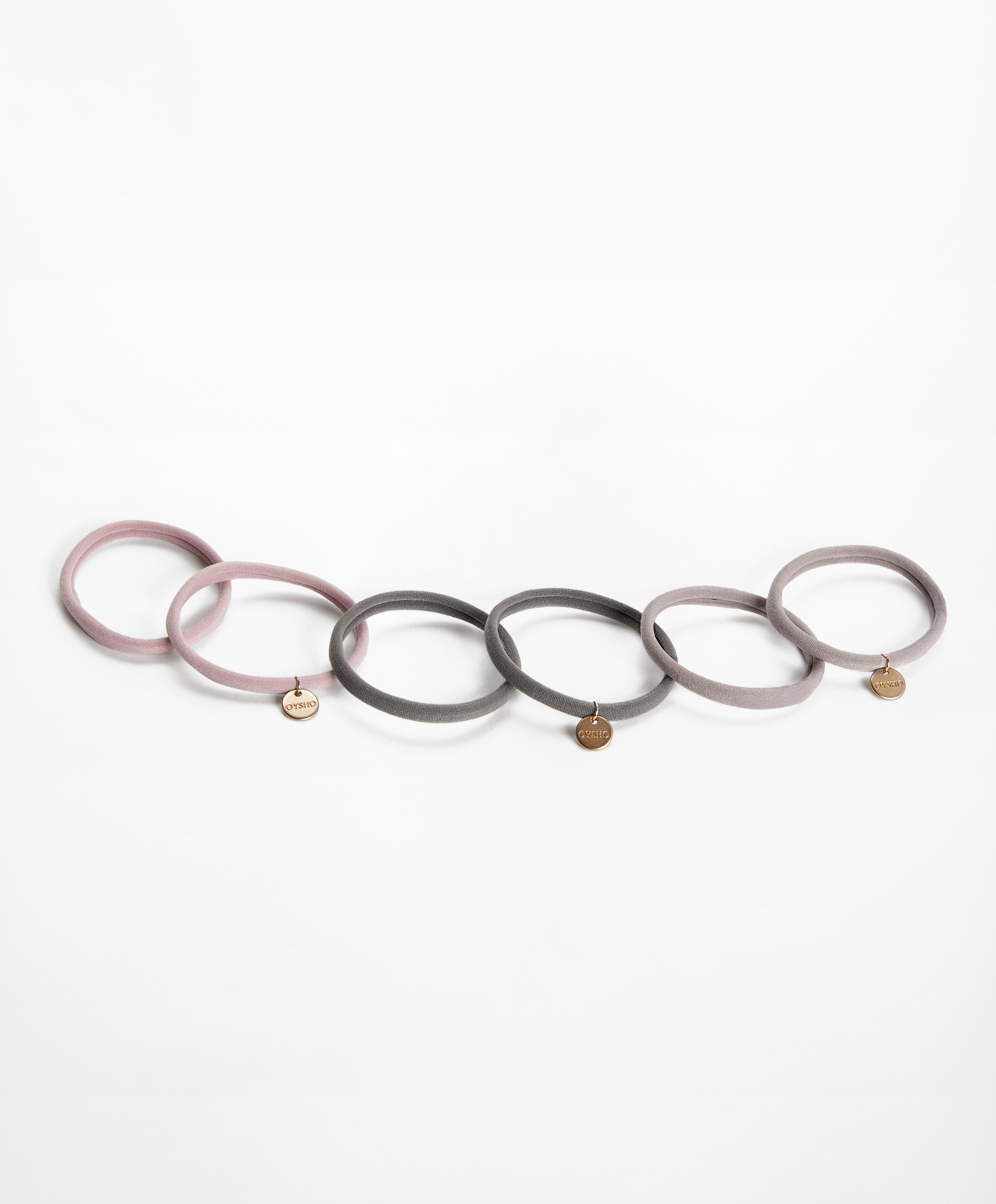 6 Oysho plaque hair ties