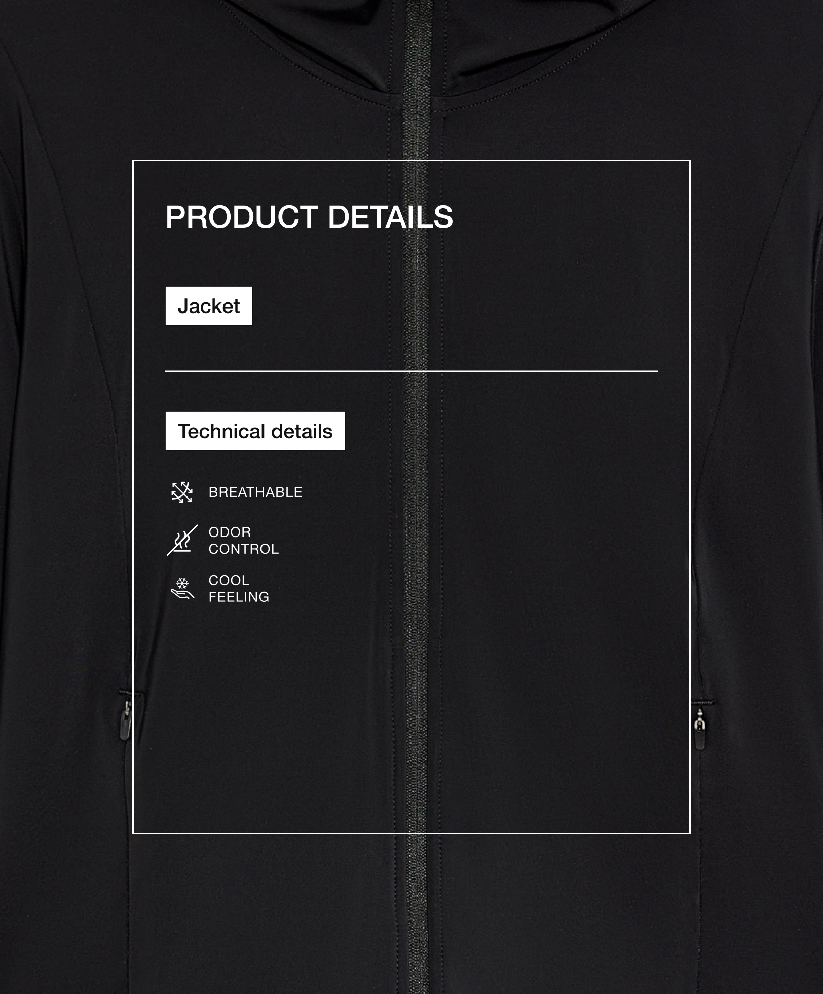 Cool touch hooded technical jacket