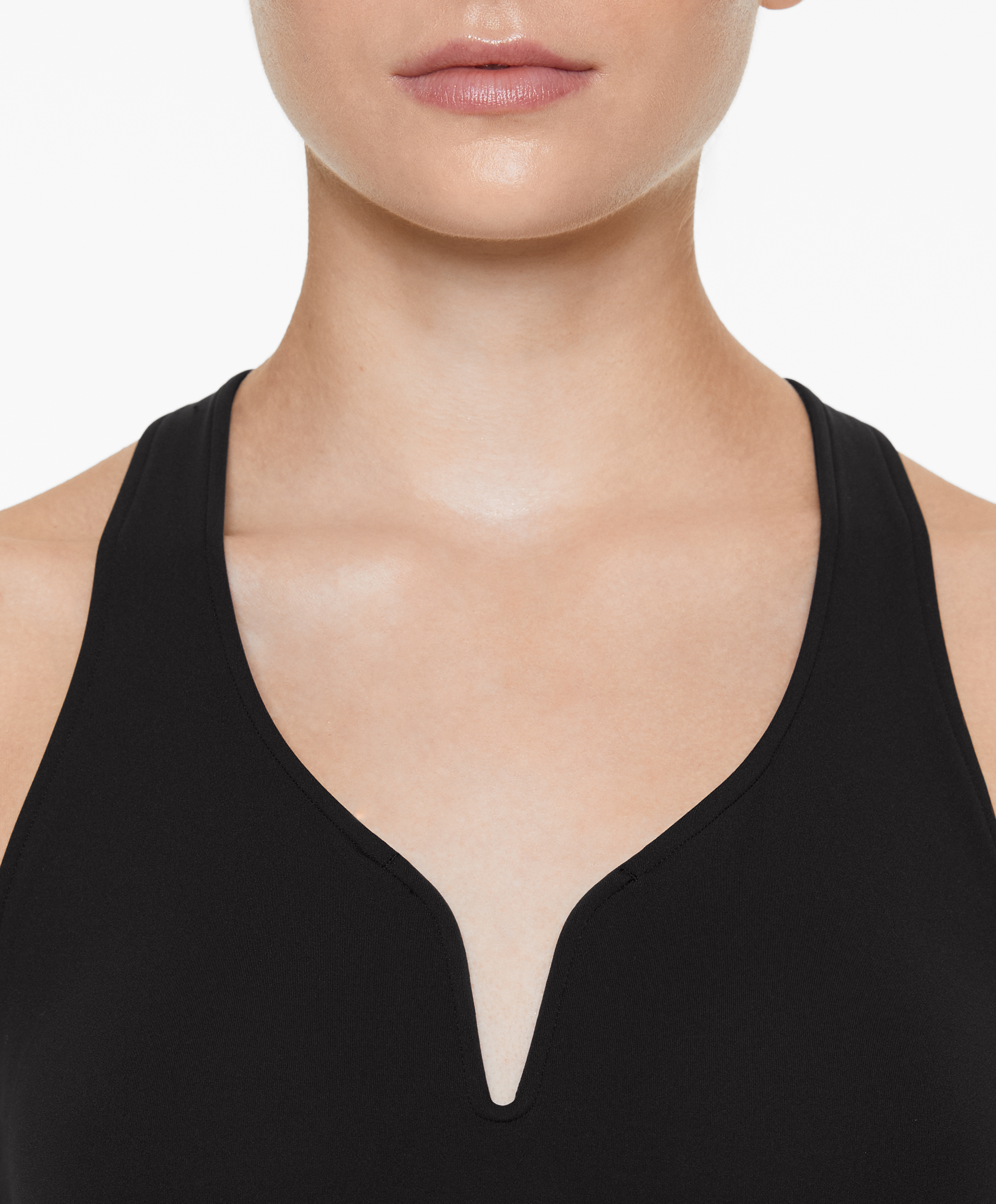 Medium support compressive sports bra with trim