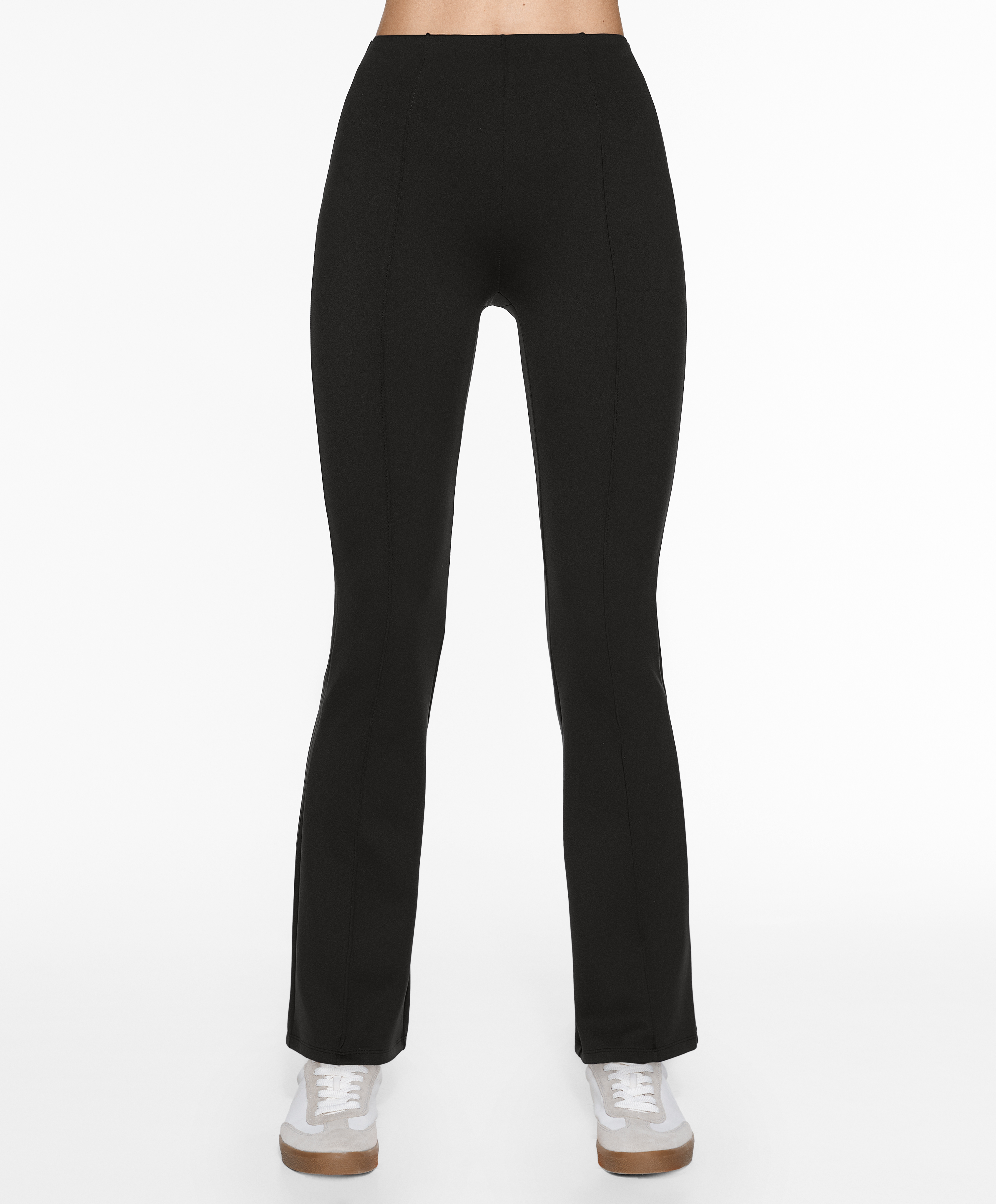 Neoprene-effect flare trousers