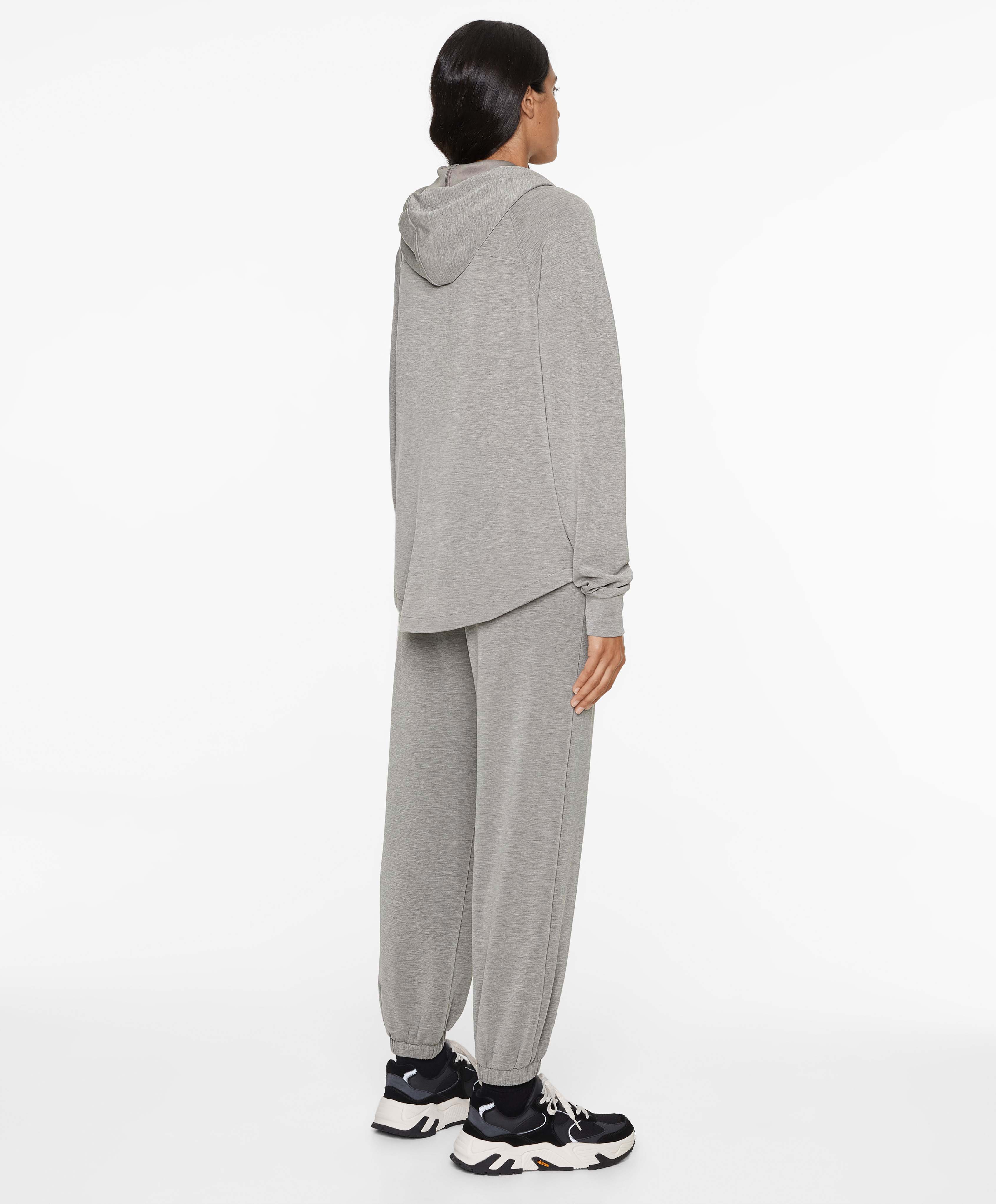 Knit hooded jacket with modal