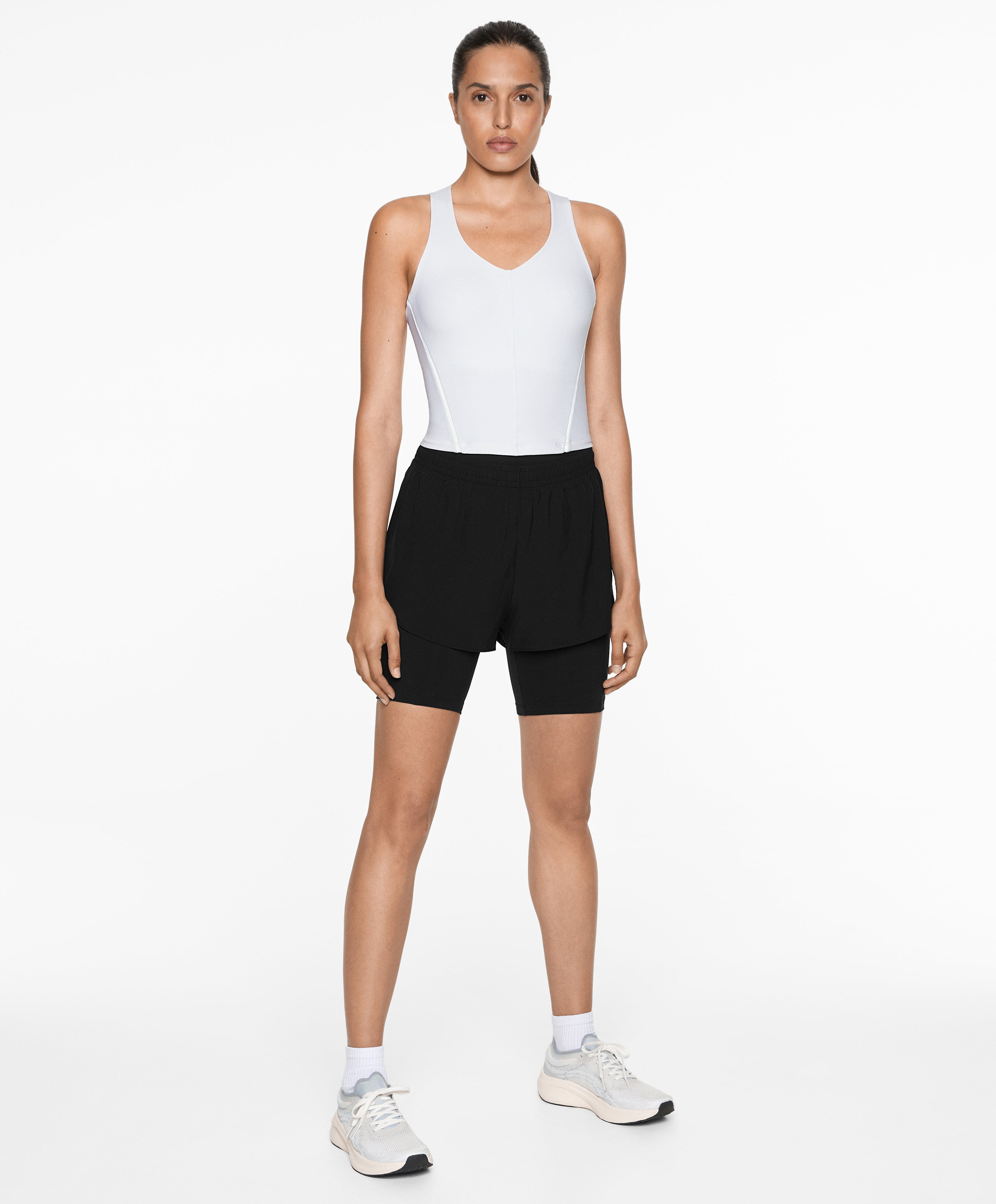 Reflective strap compressive tank top