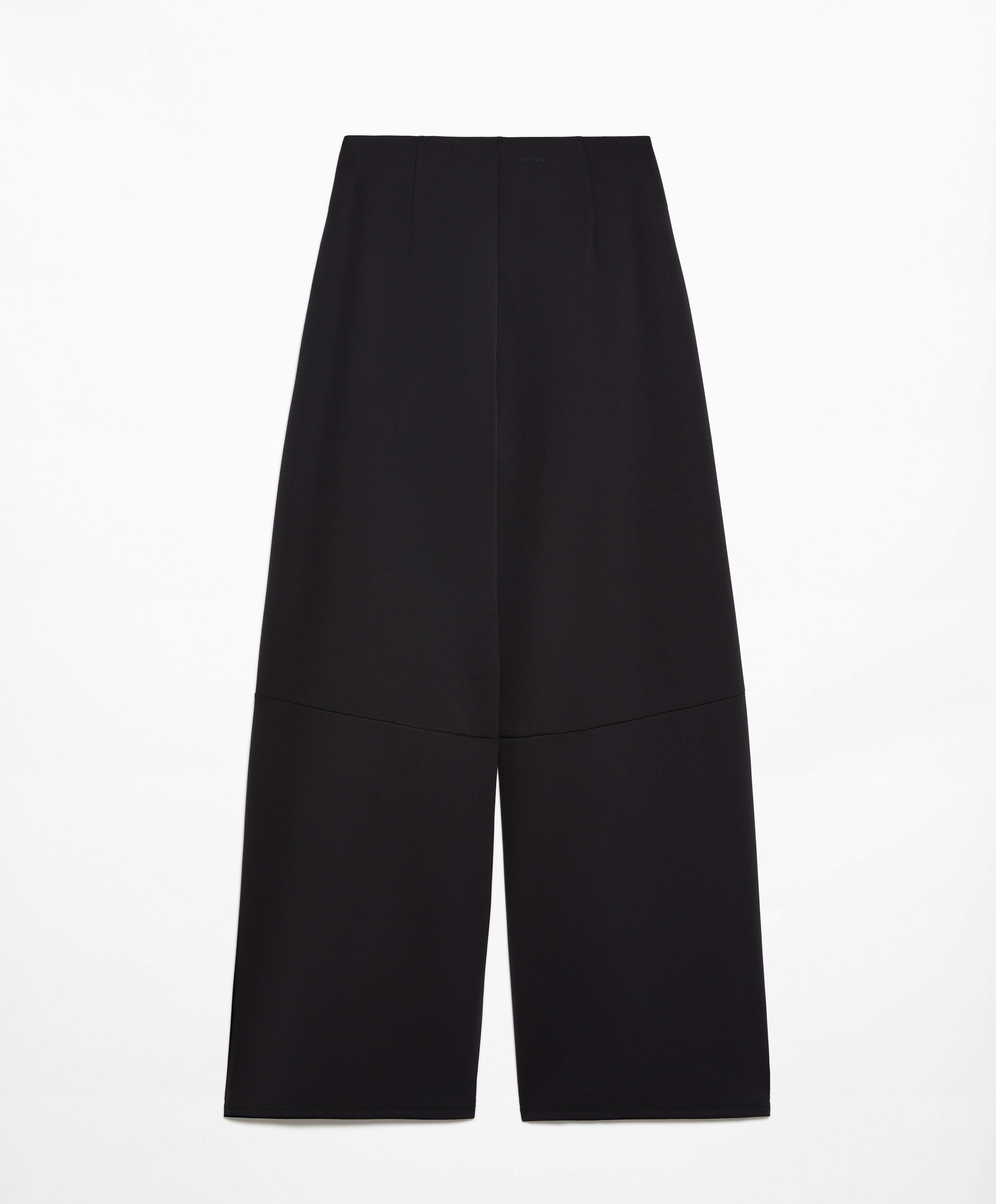 Neoprene-effect wide-leg trousers