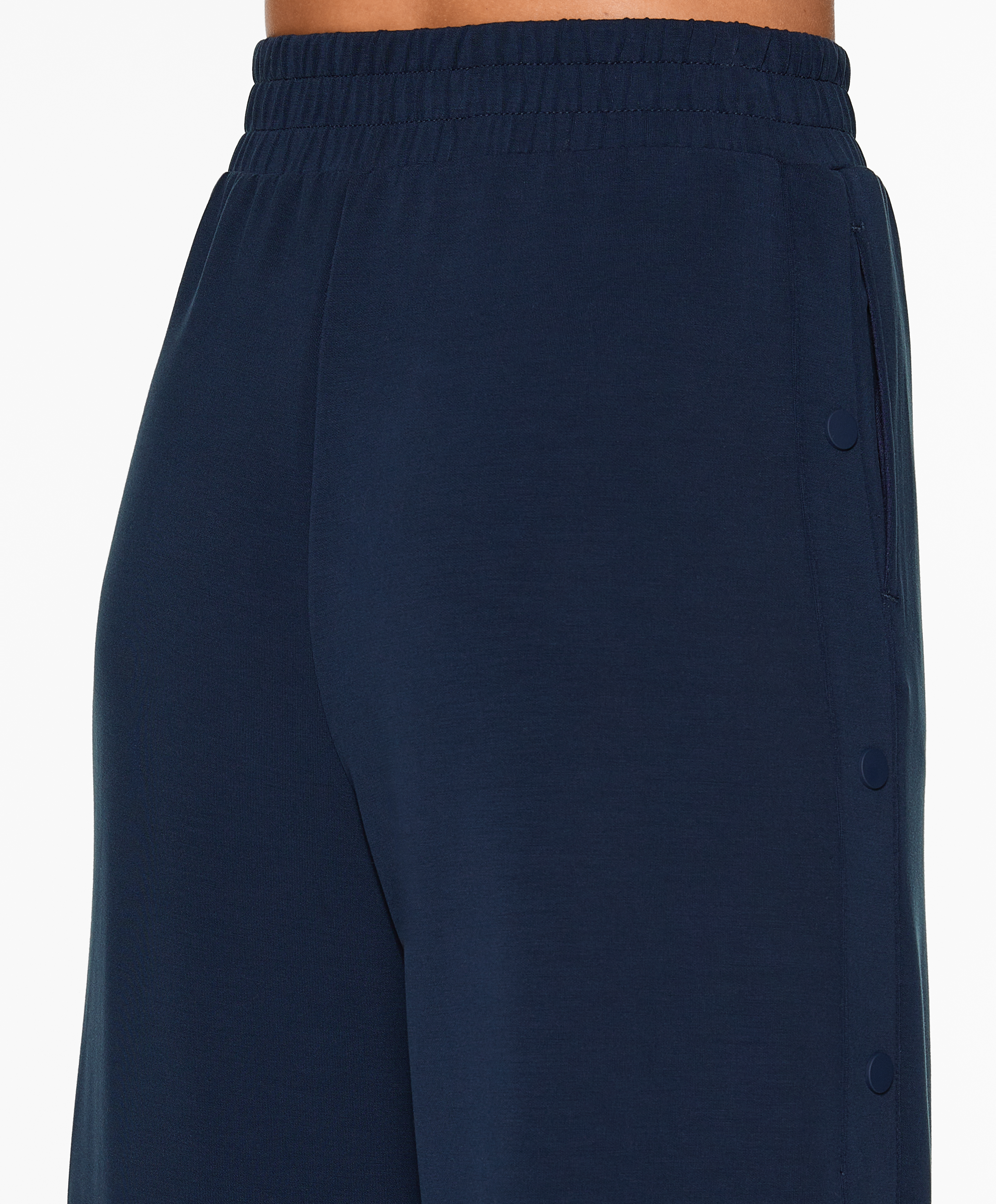 Soft-touch wide, straight-leg trousers with modal and buttons