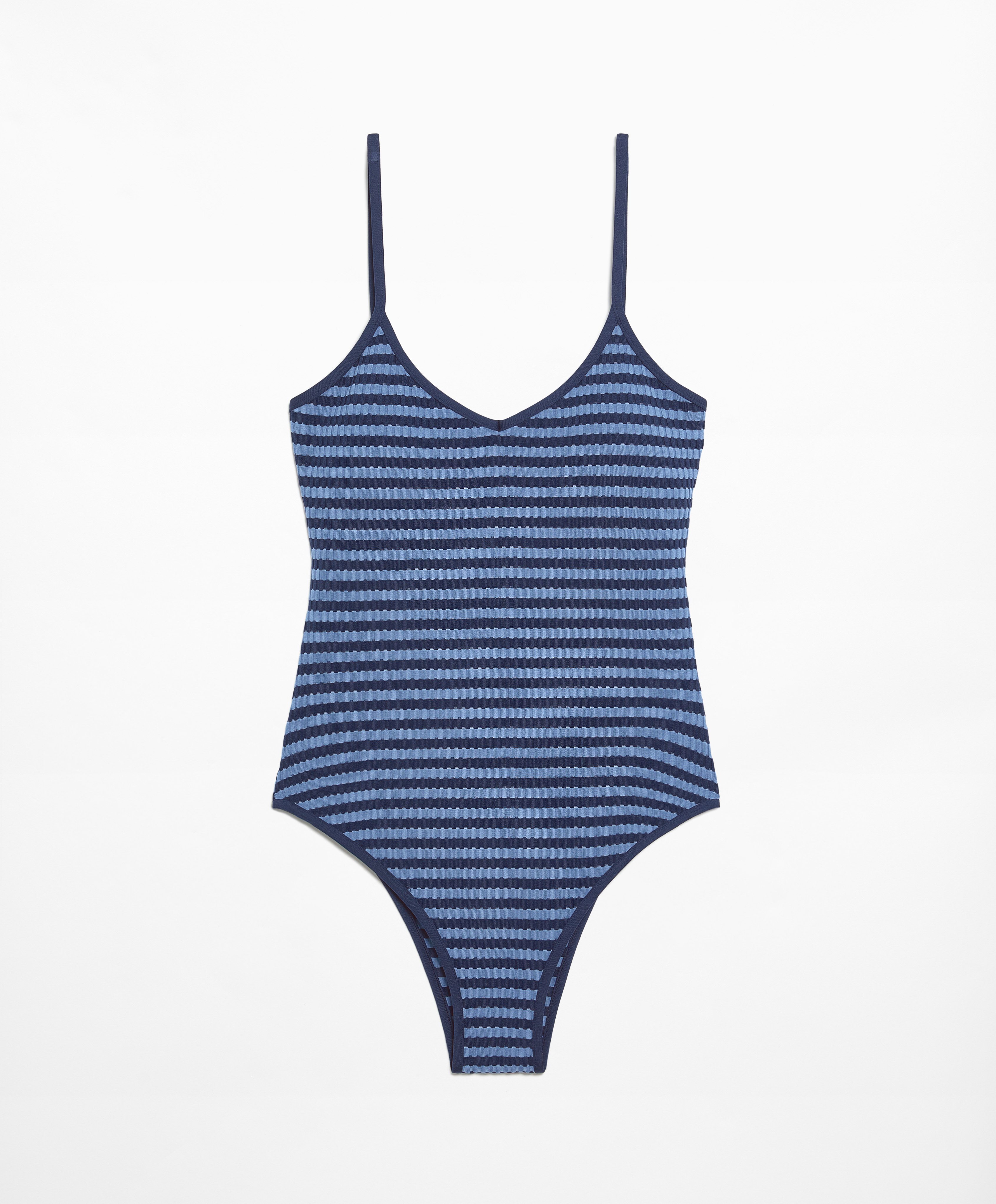 Textured stripe triangle swimsuit