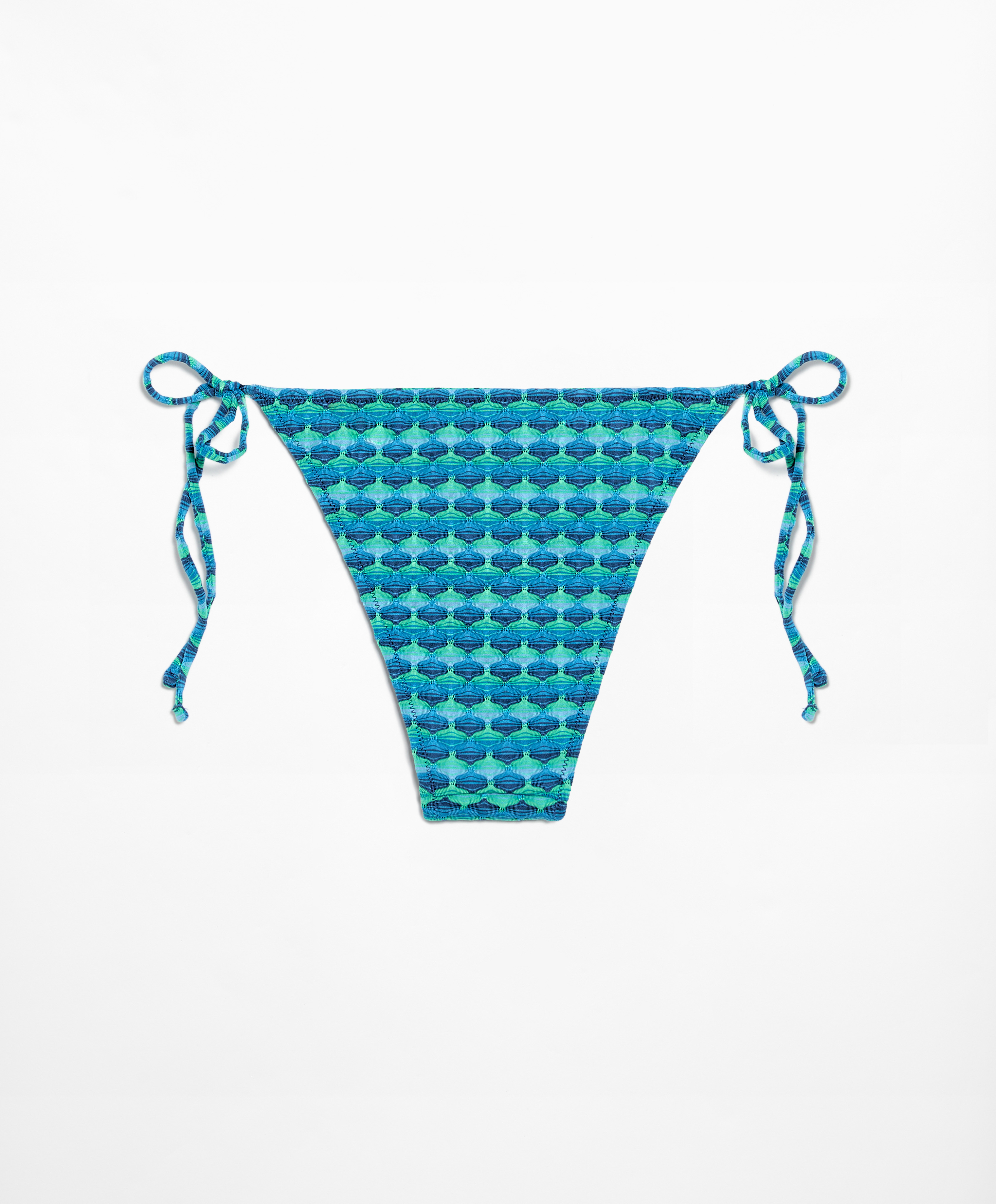 Medium-coverage jacquard tie bikini briefs