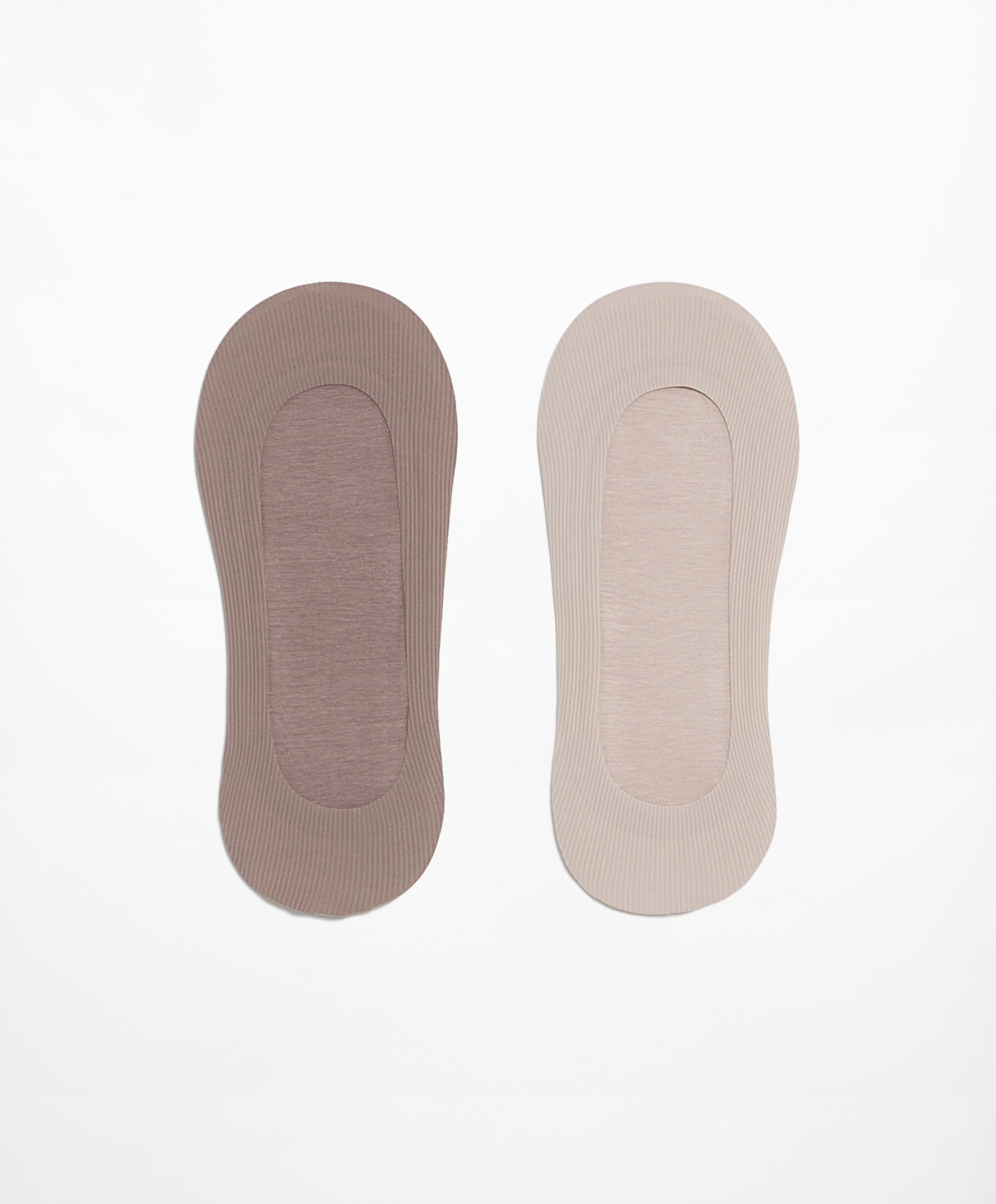 2 pairs of low-cut cotton blend invisible socks