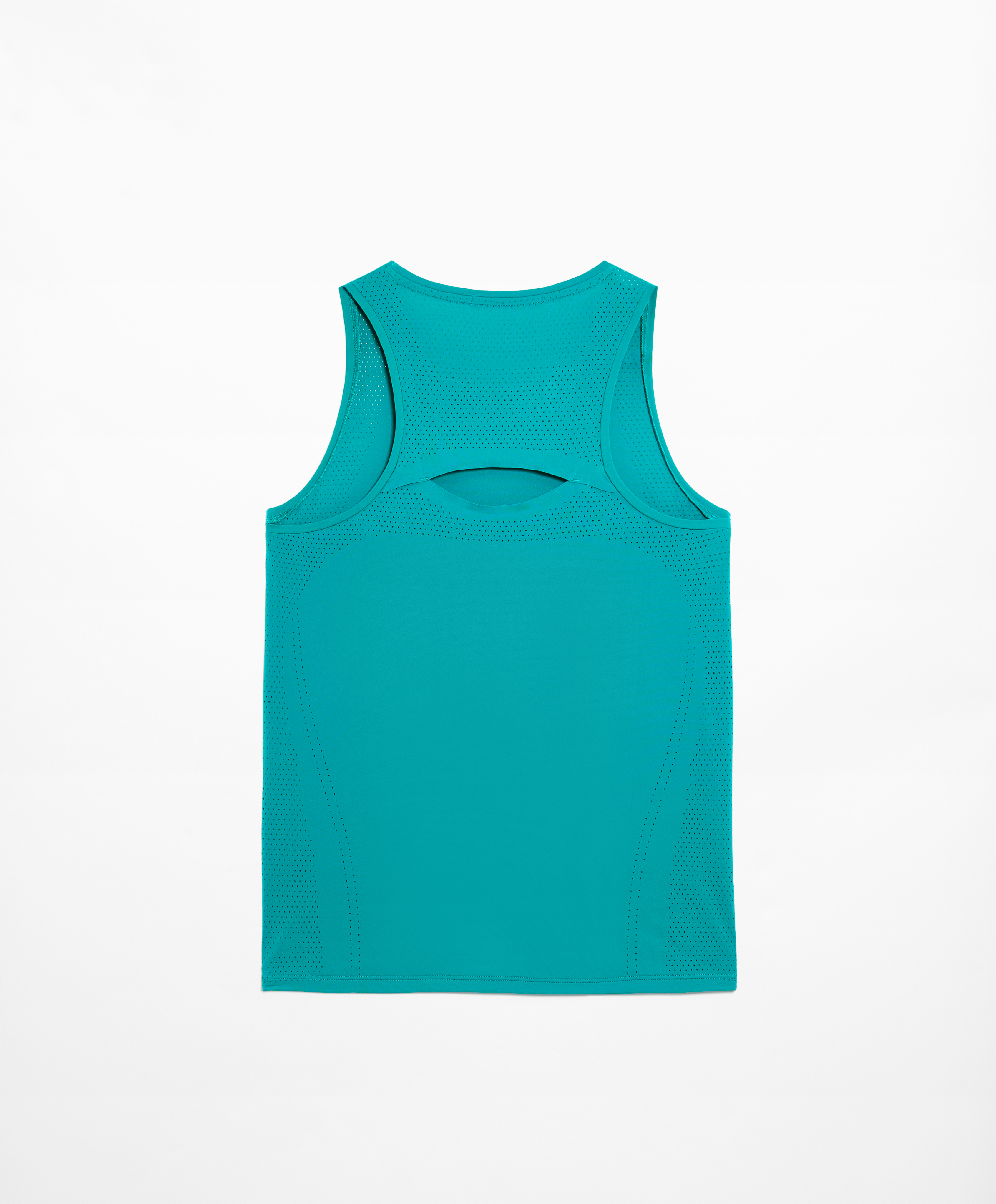 Sleeveless technical T-shirt with open back