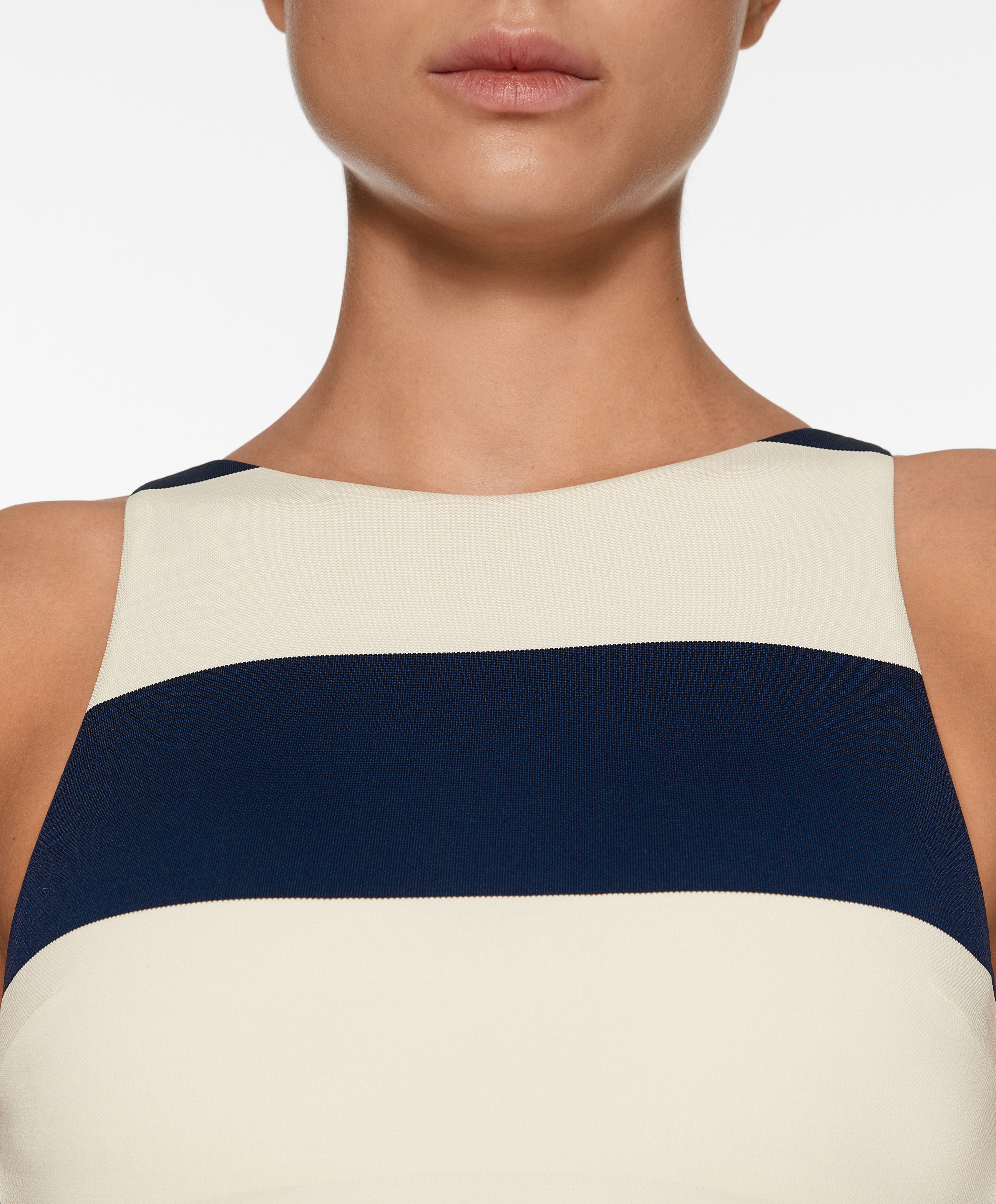 Stripe halter swimsuit