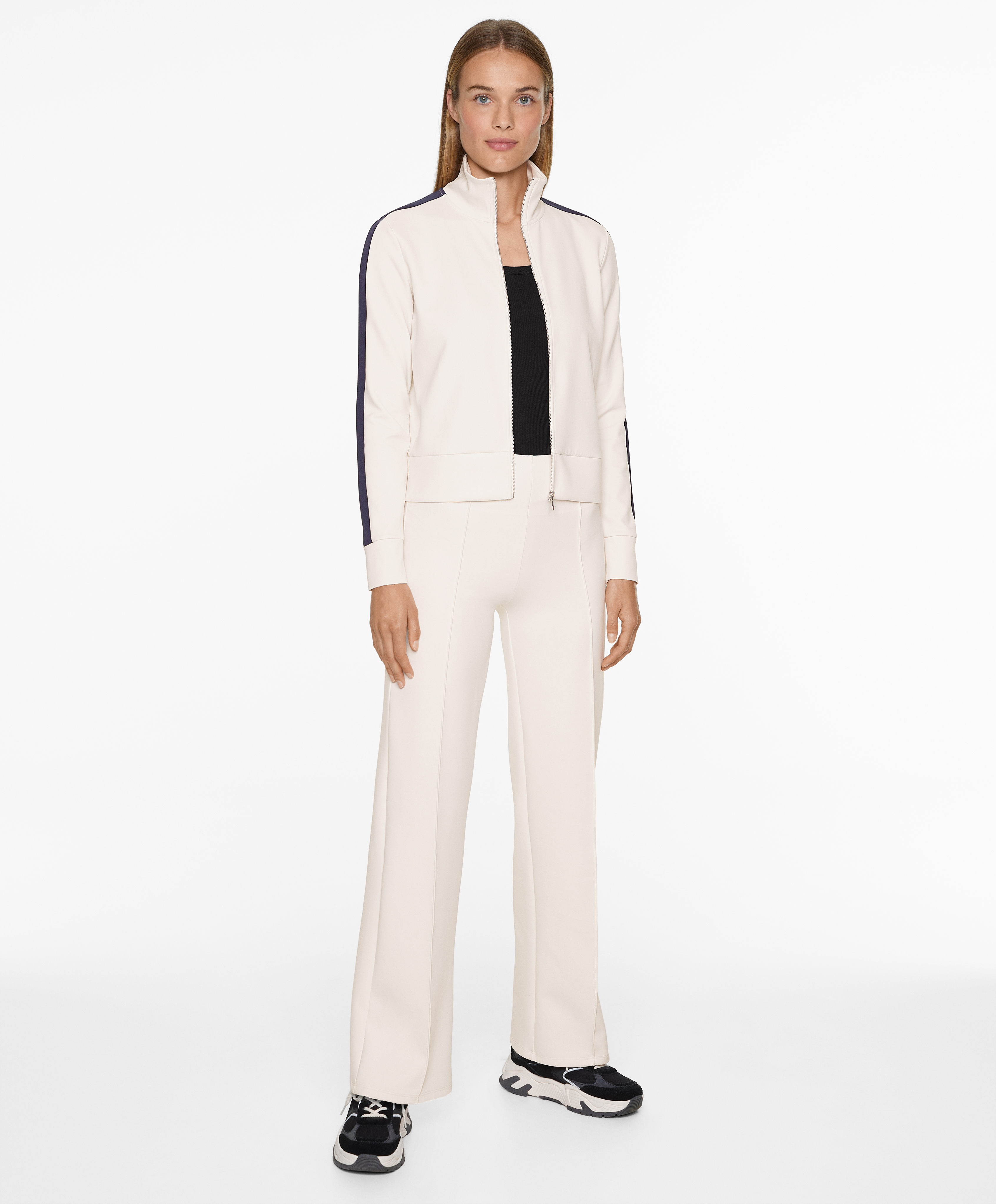 Neoprene-effect block technical jacket