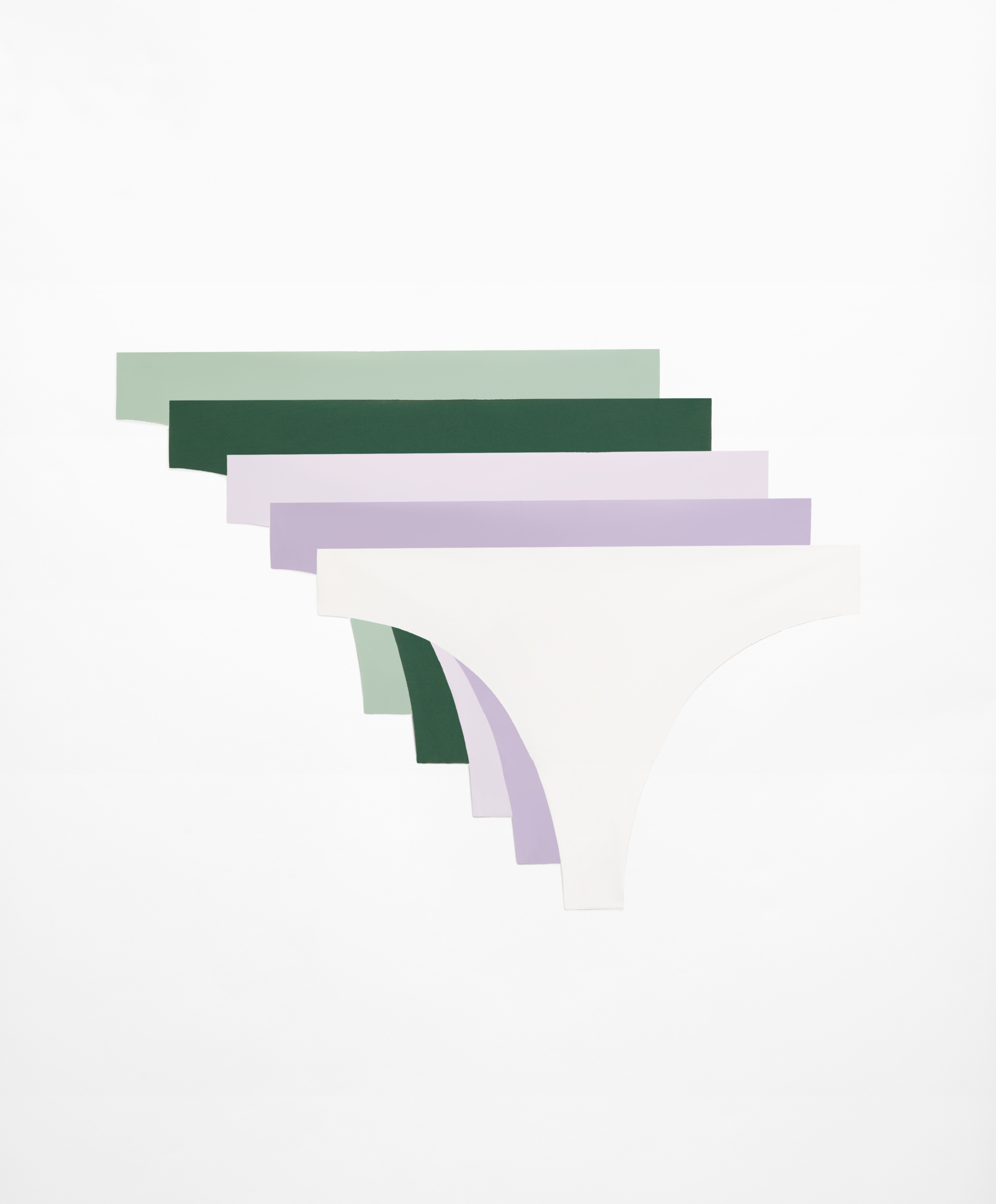 5 laser-cut polyamide blend thongs