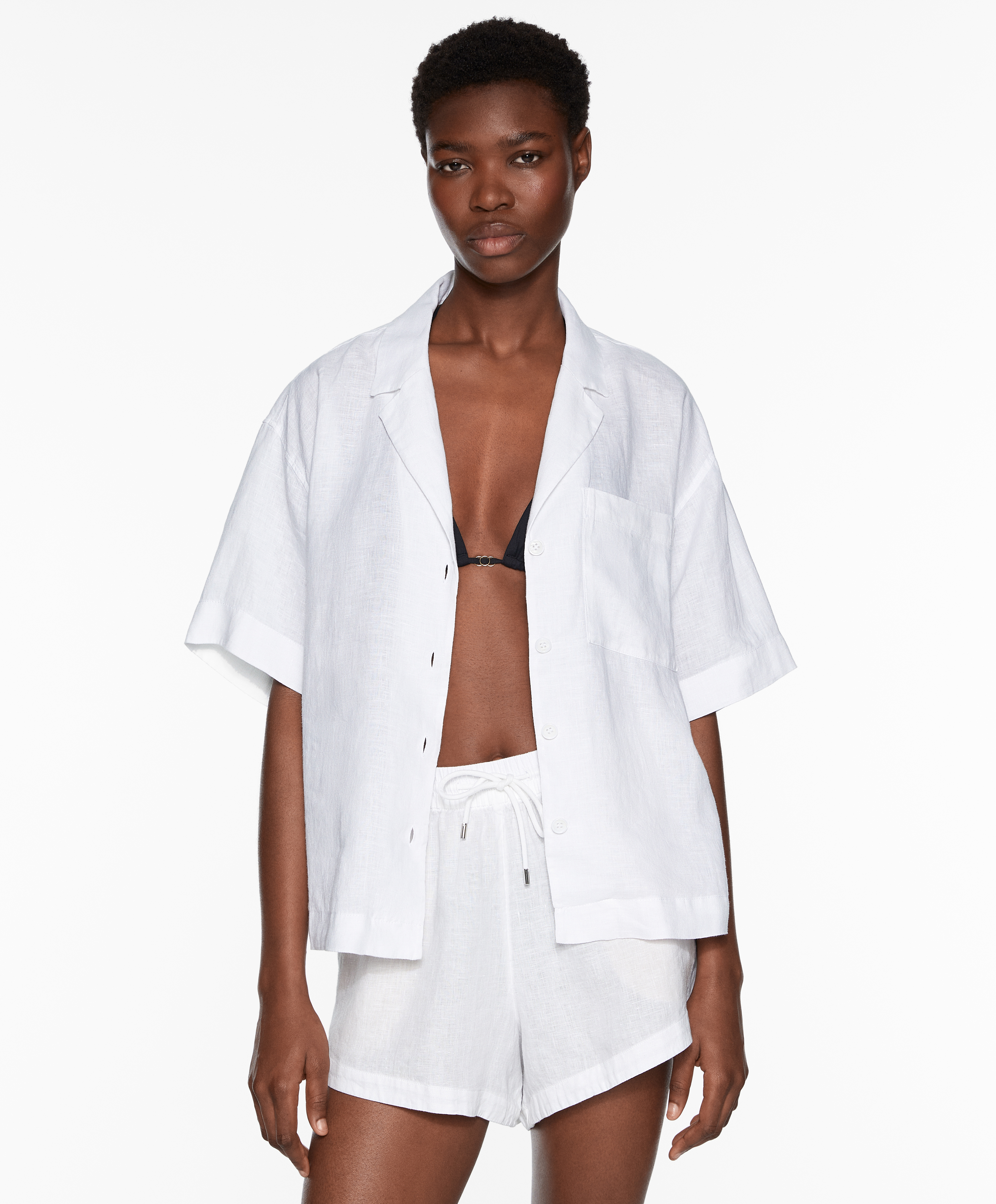 100% linen short sleeve shirt