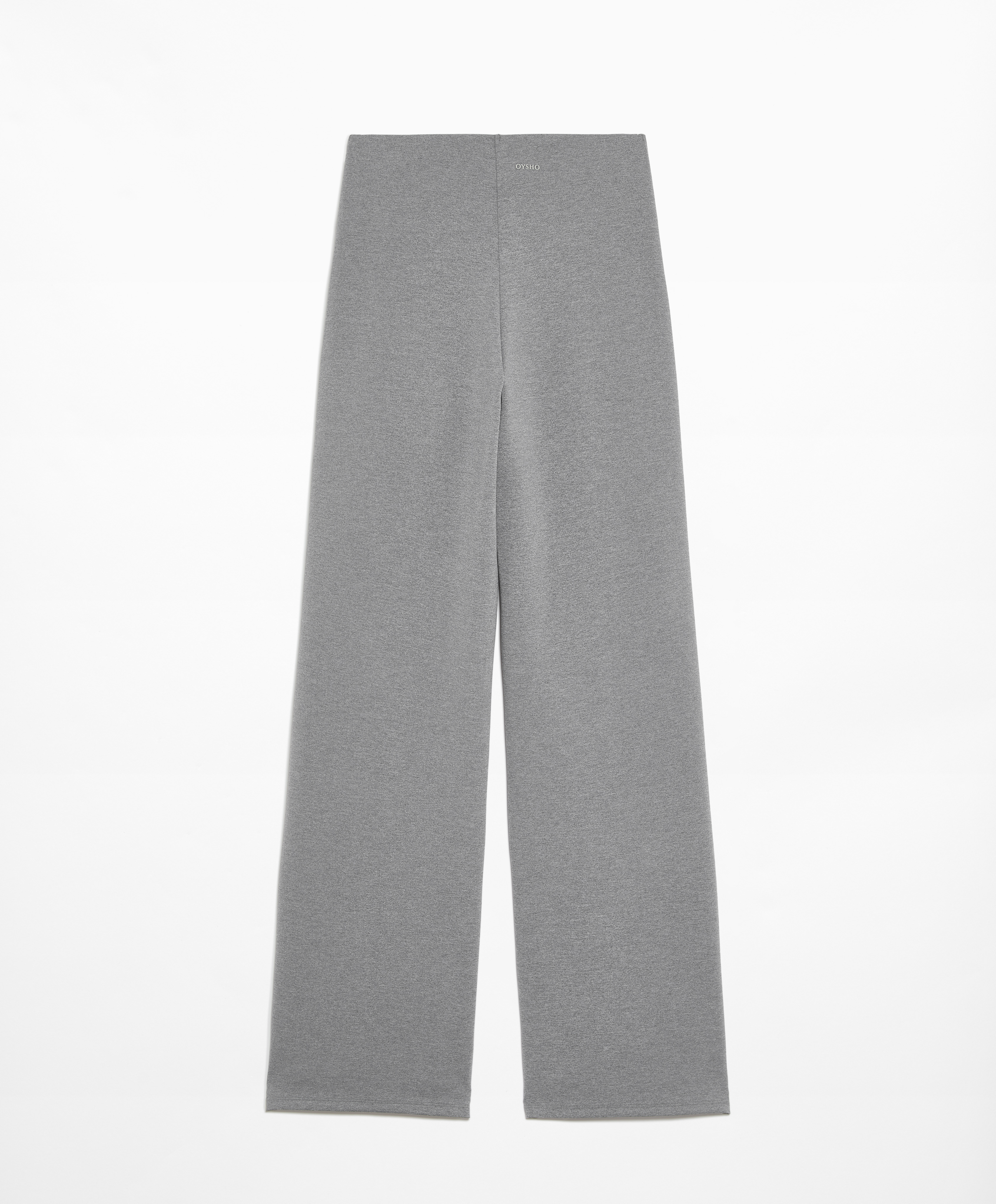 Neoprene-effect straight-leg trousers with crease