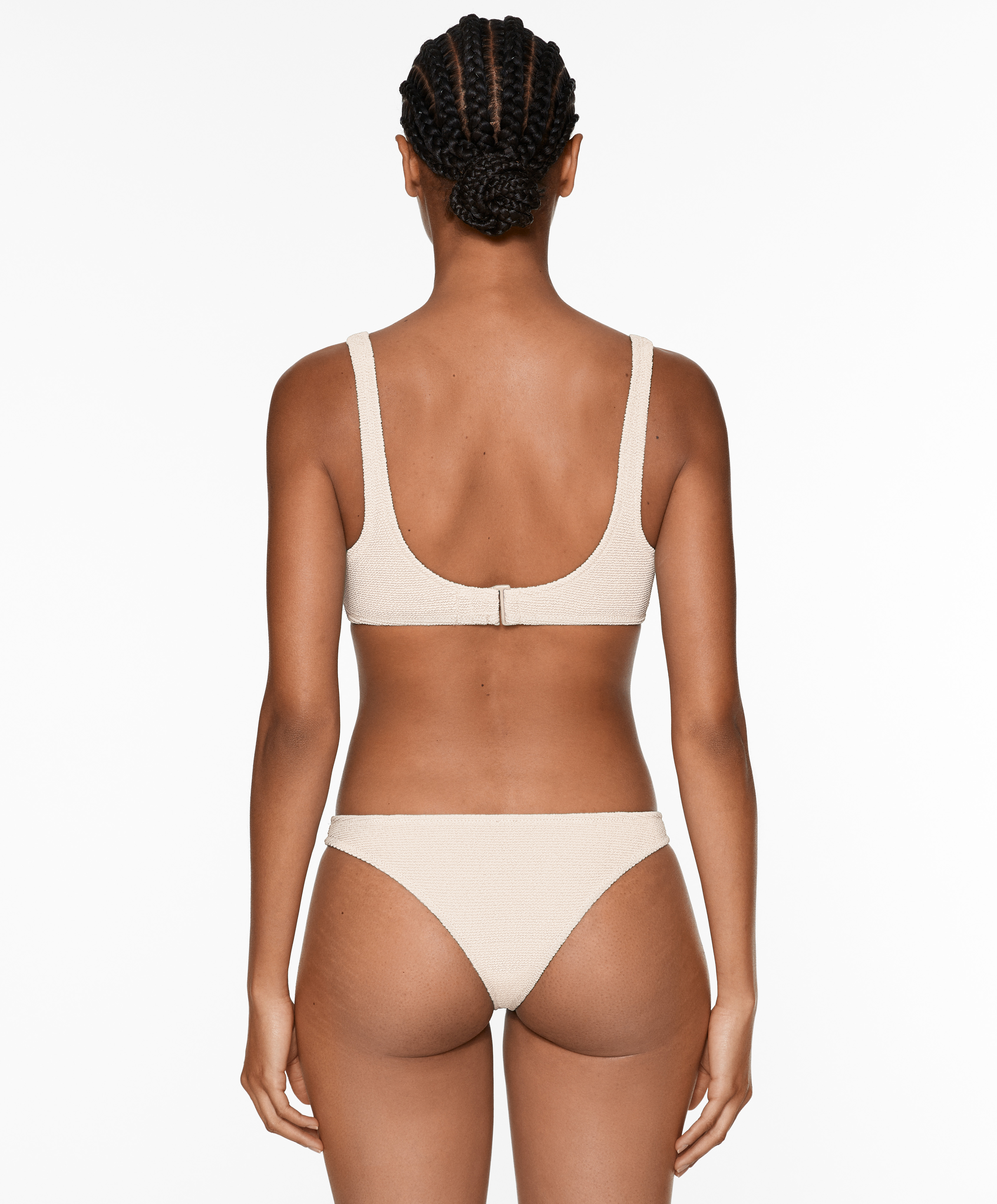 U-cut crinkle Brazilian bikini briefs