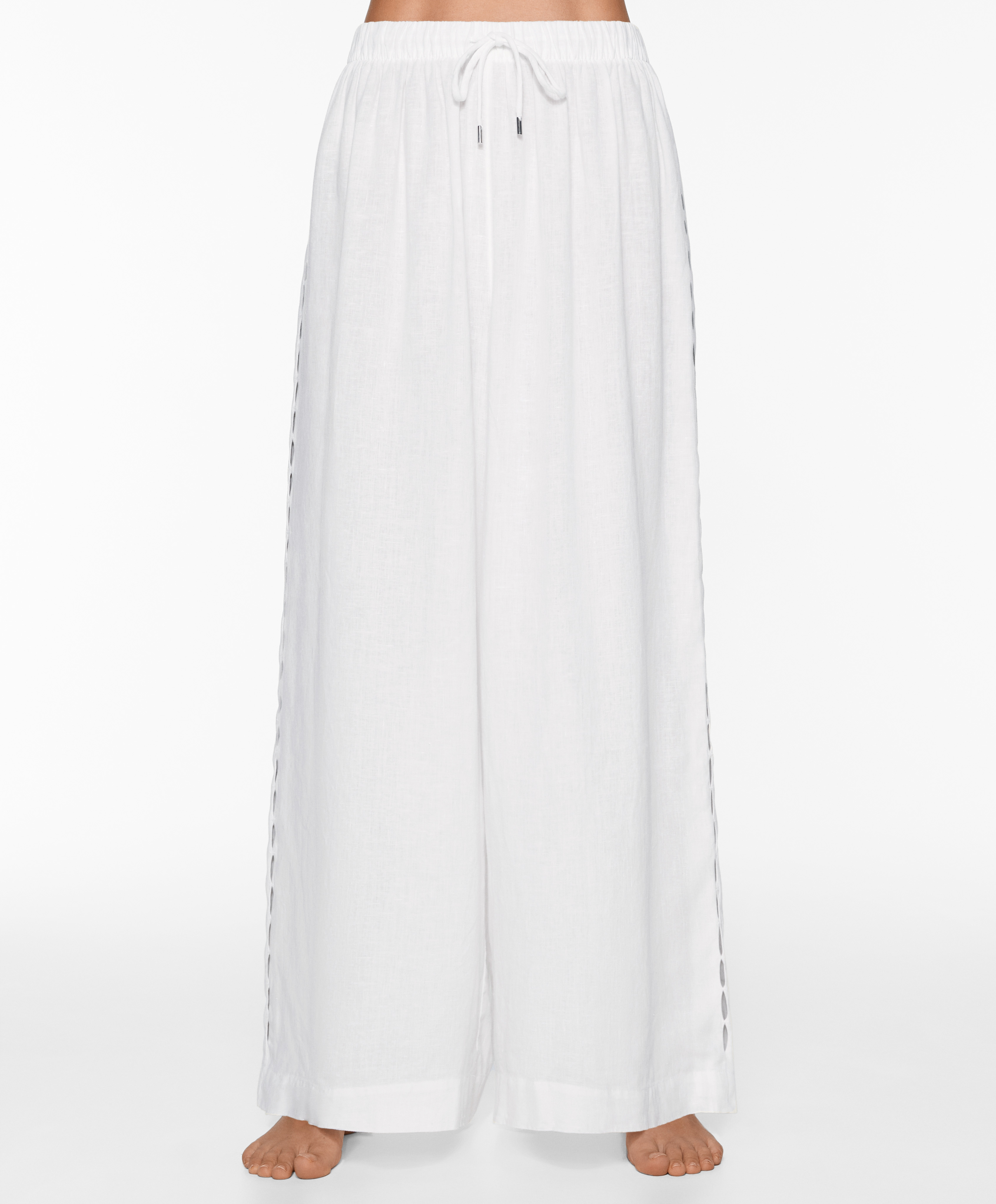 Straight cut 100% linen trousers