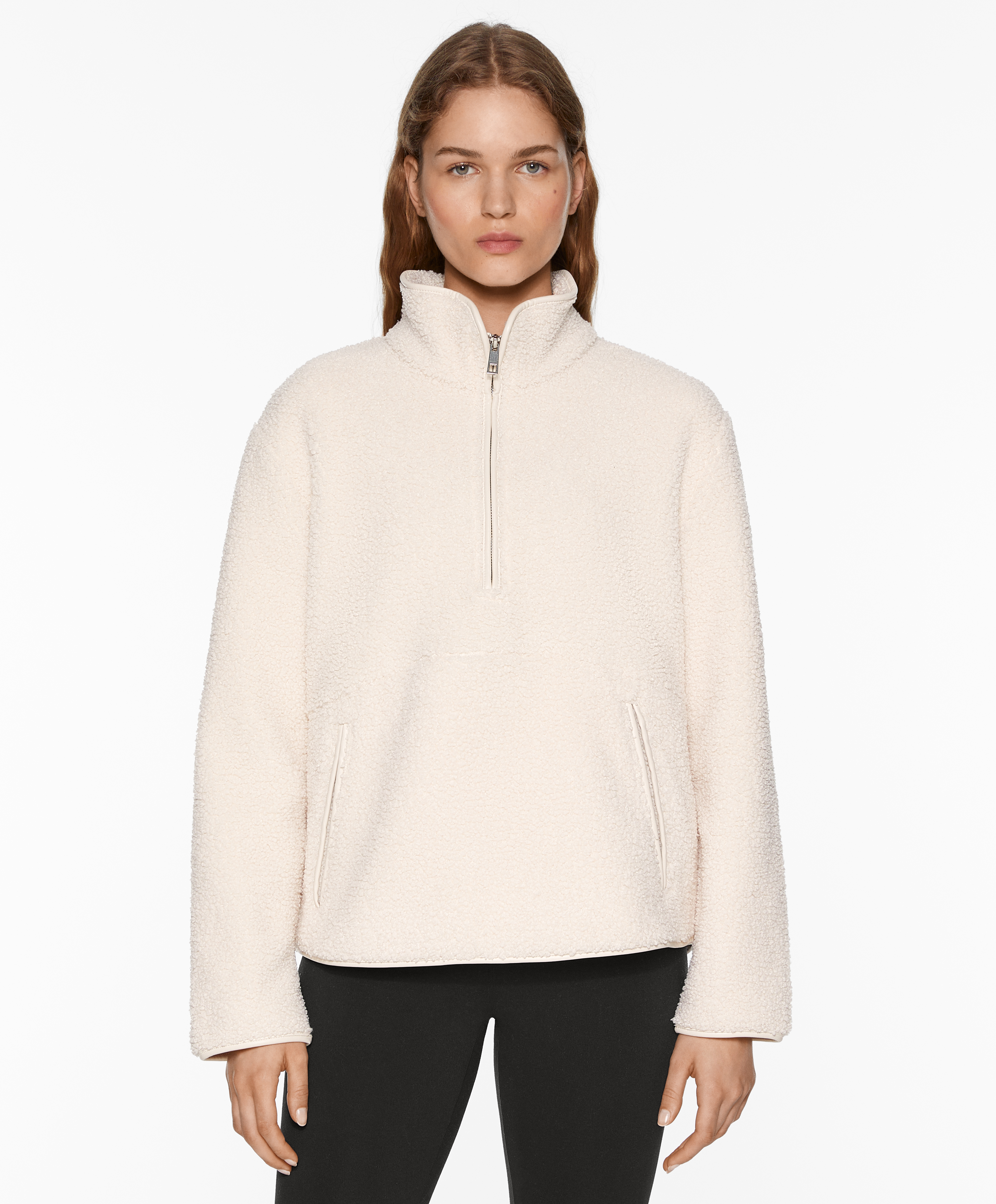 Faux-shearling sweatshirt