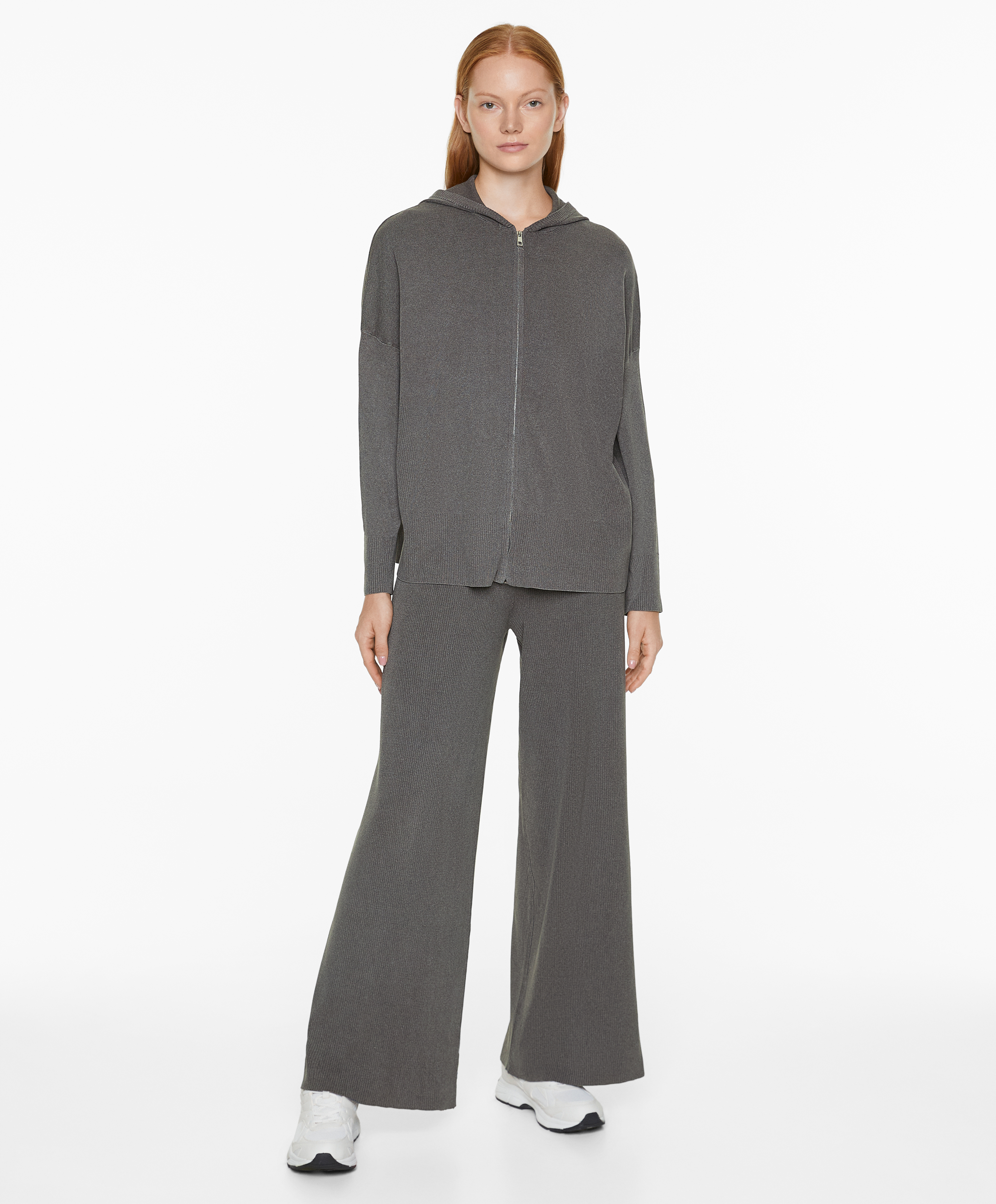 Hooded knit sweatshirt