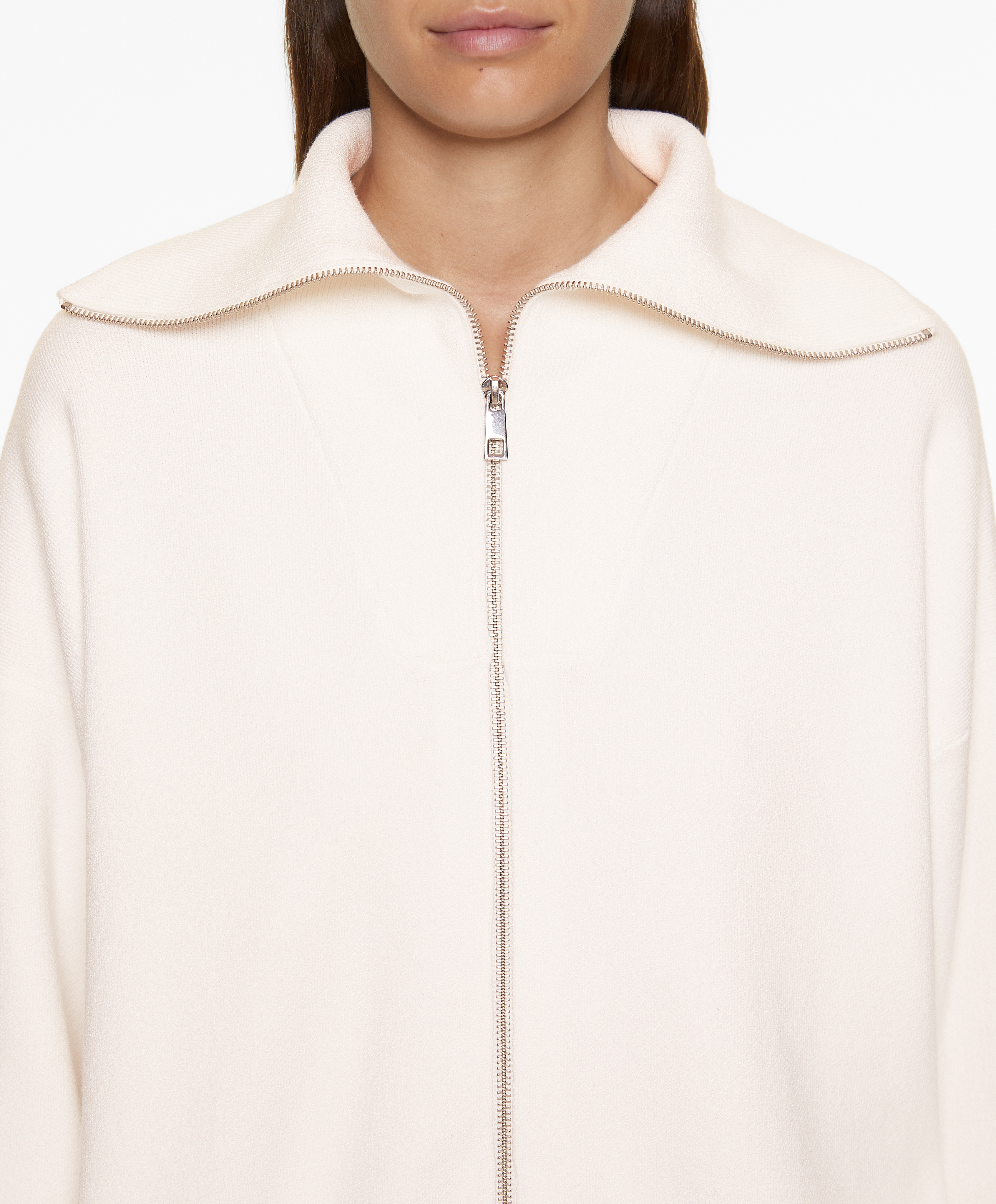 Zip-up knit cardigan