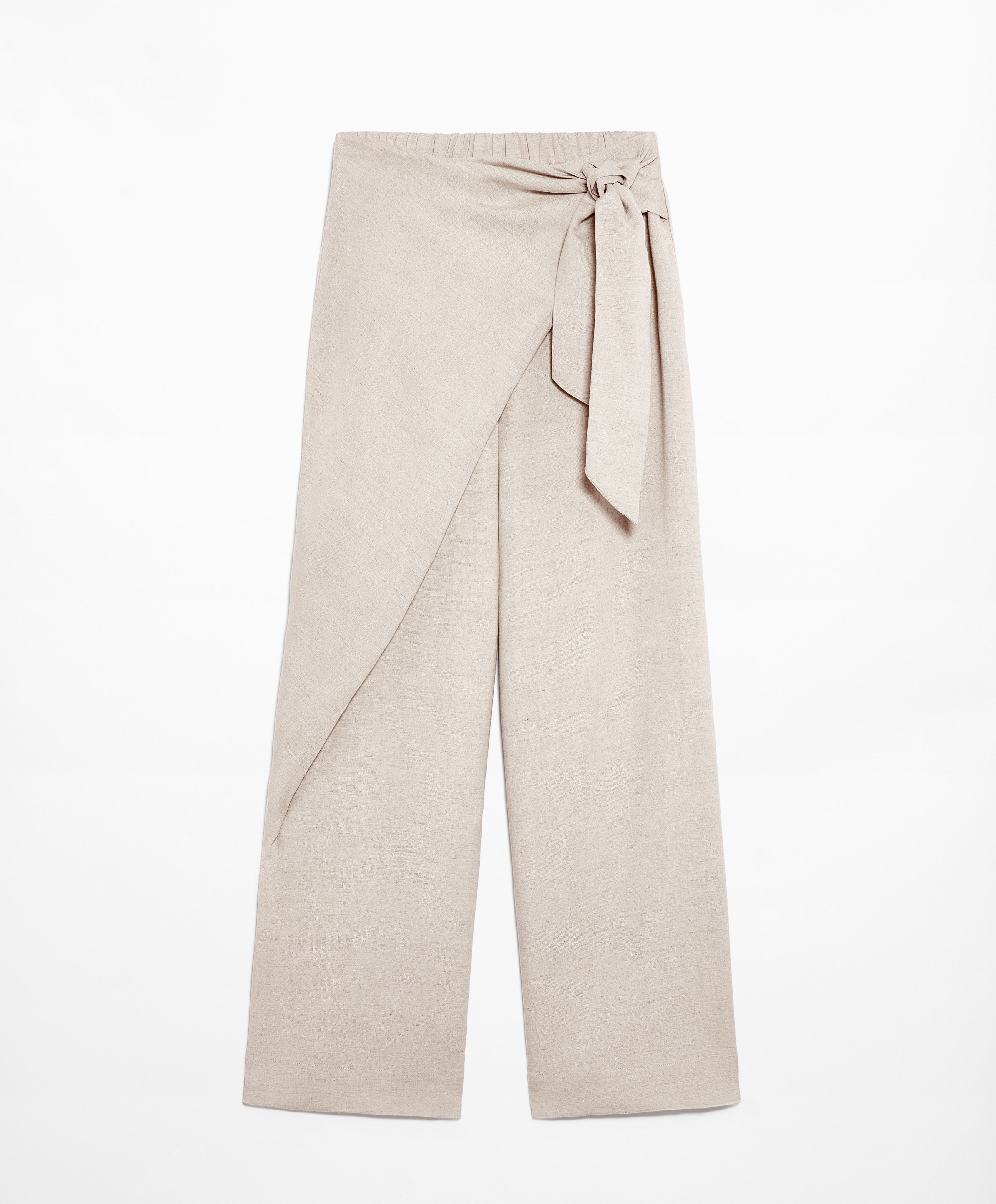 Wrap trousers with linen