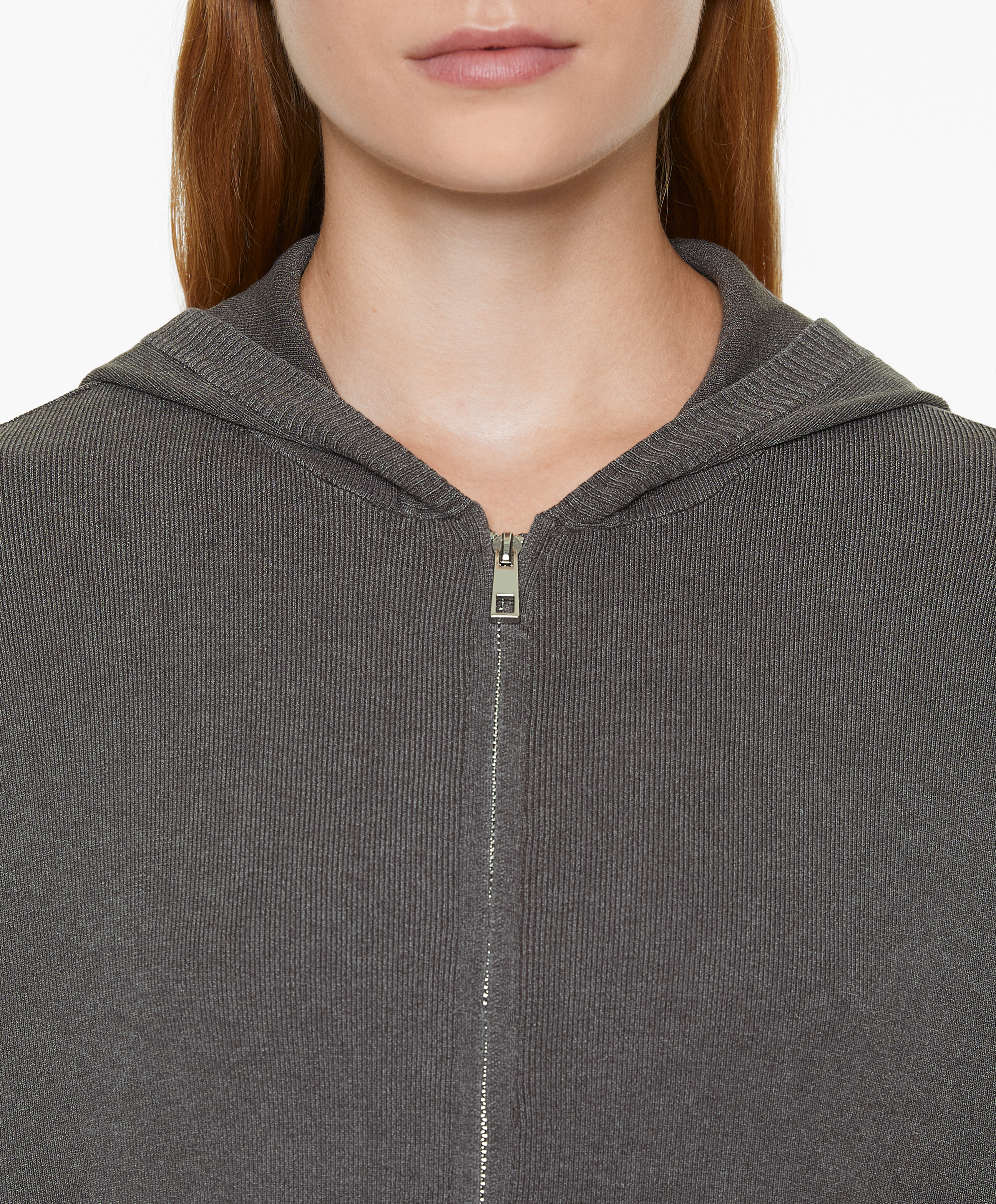 Hooded knit sweatshirt