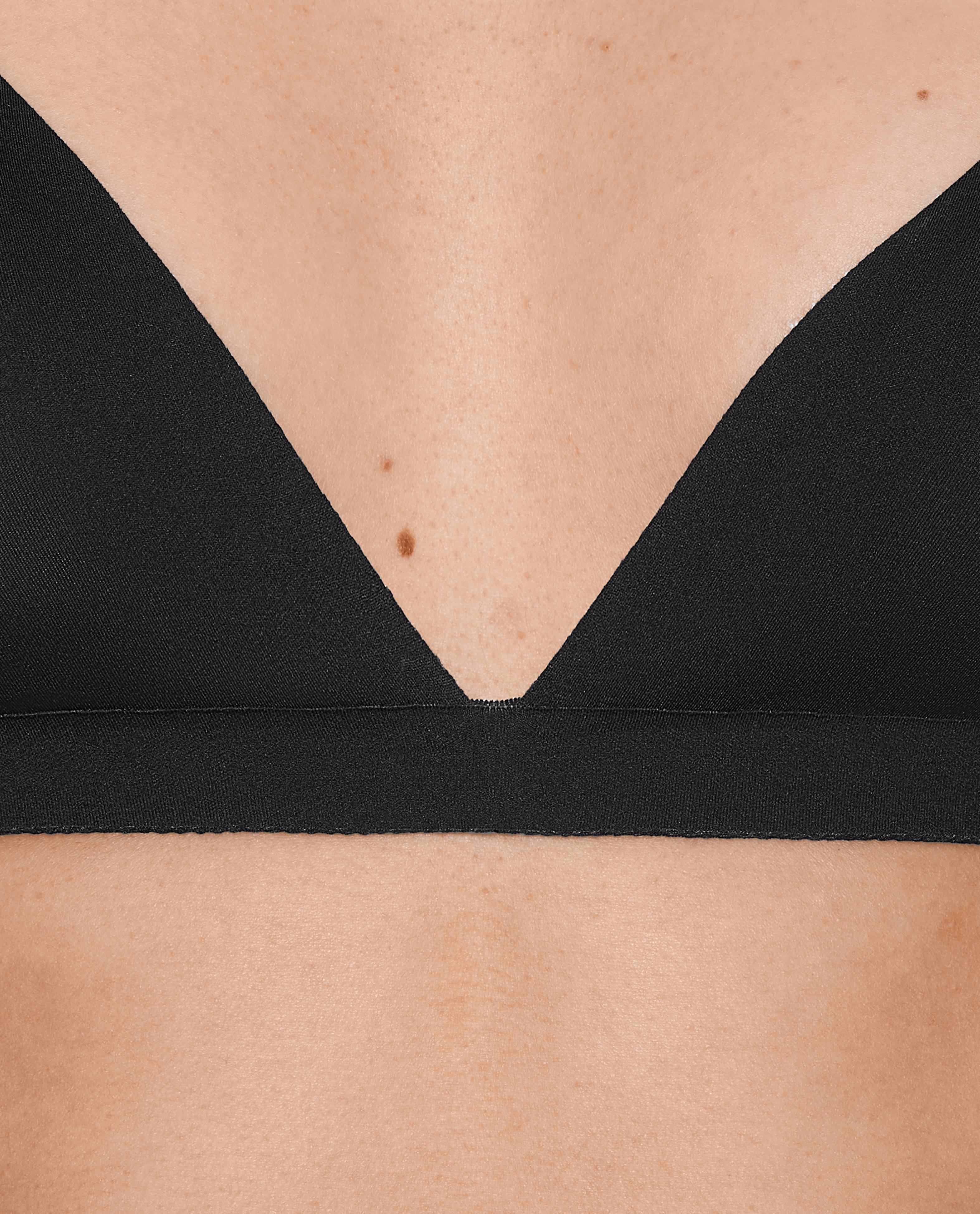 Invisible laser-cut triangle bra