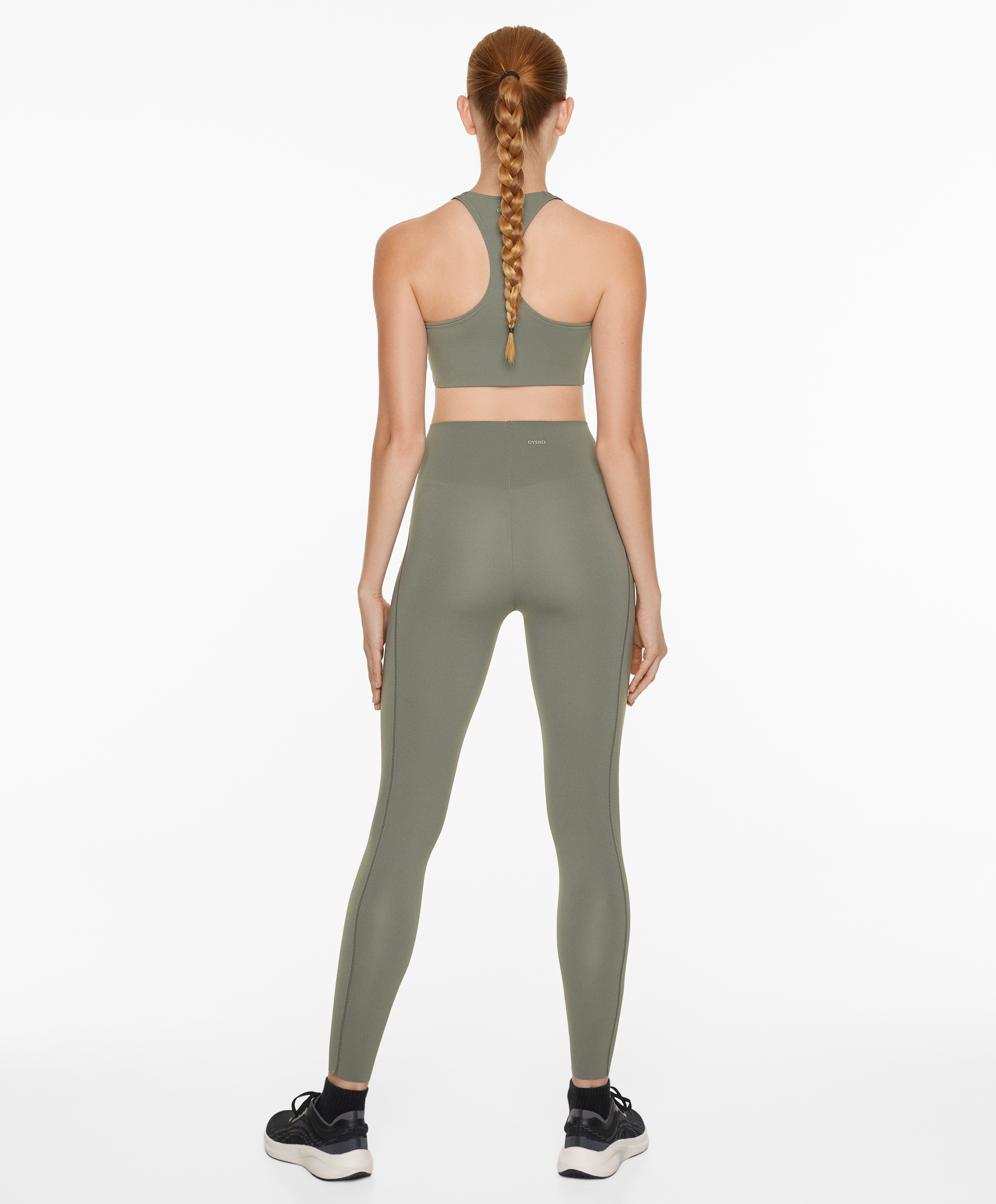 Compressive core control ankle-length leggings