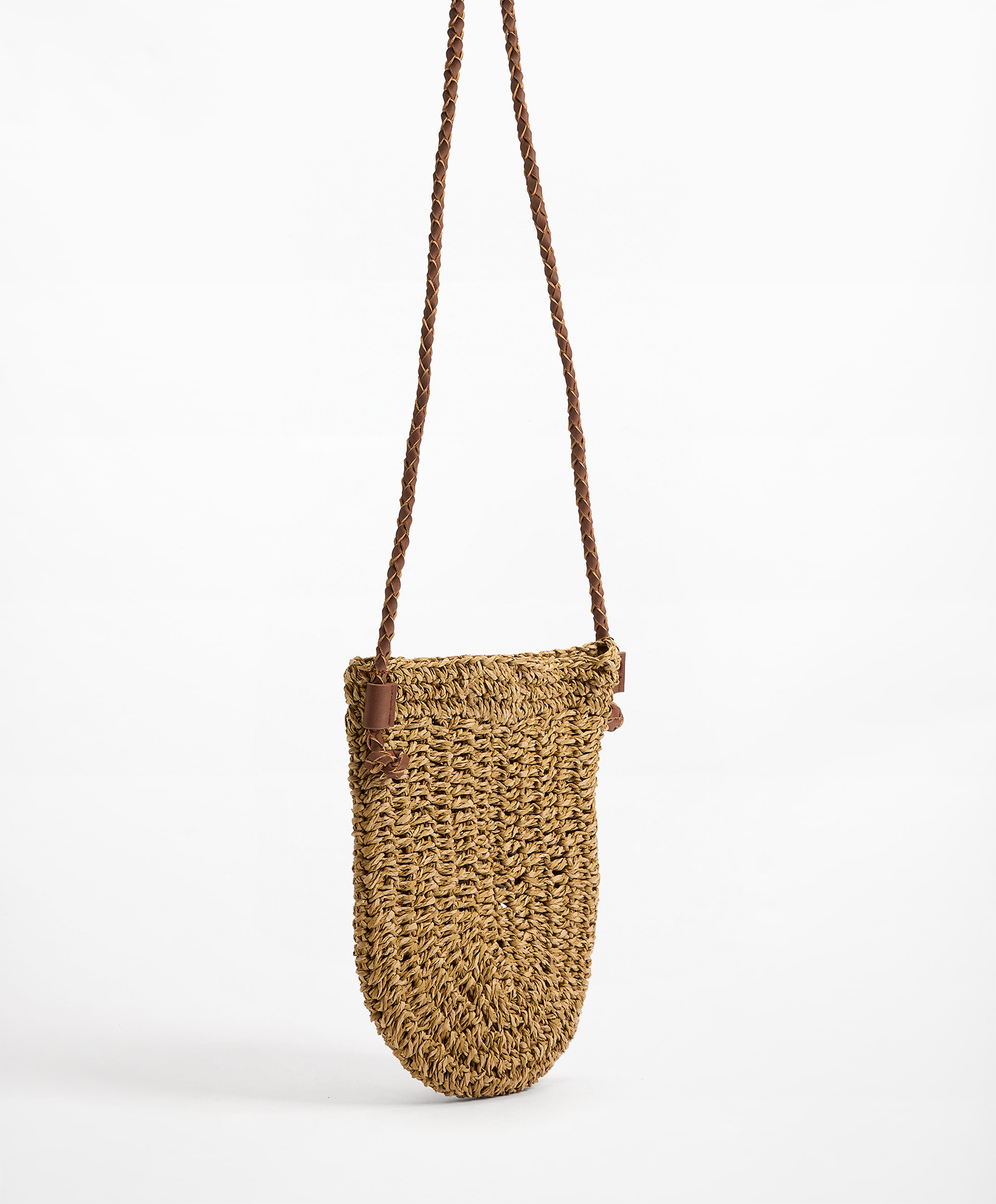 Mobile phone bag with braided crossover strap