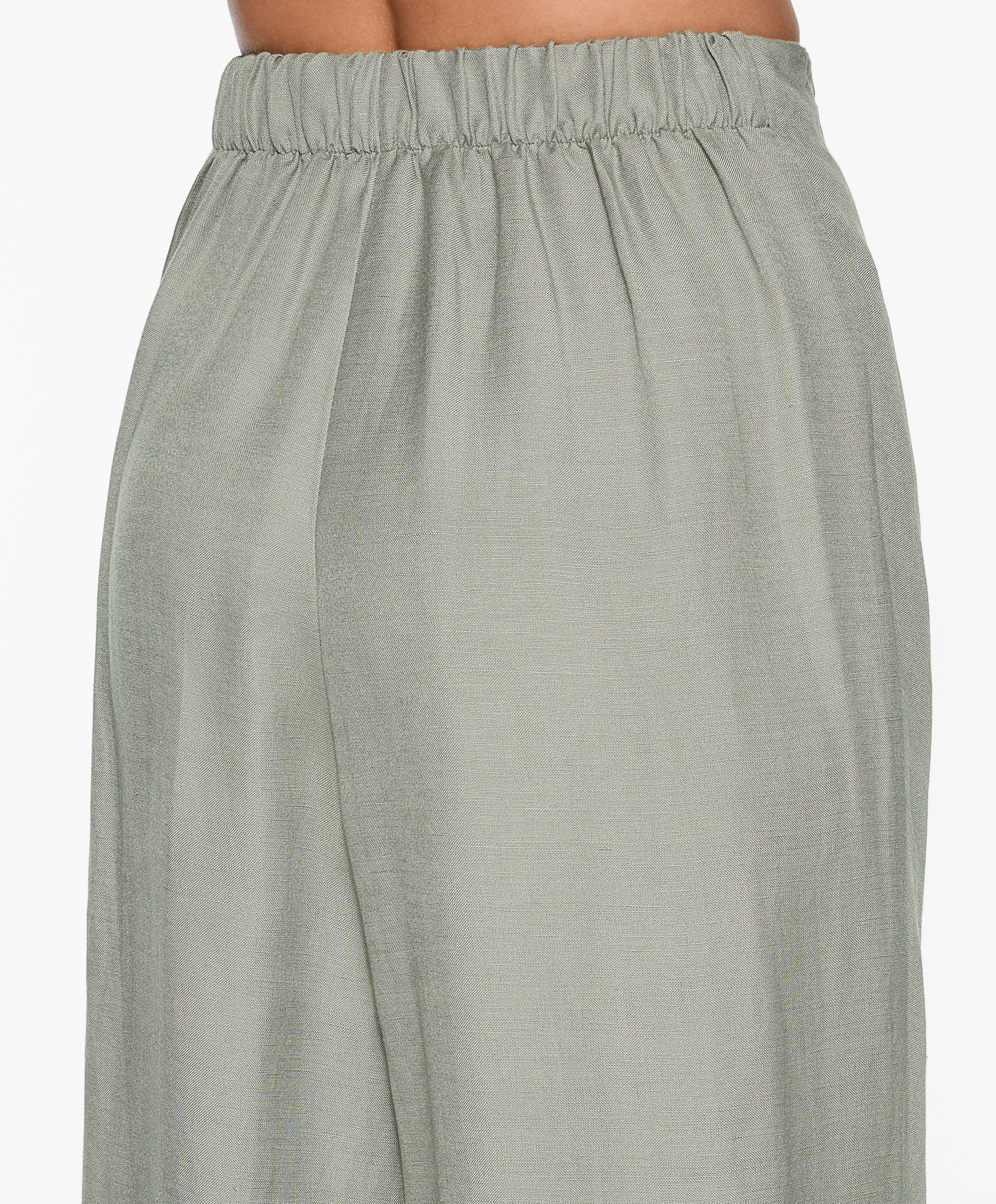 Wrap trousers with linen