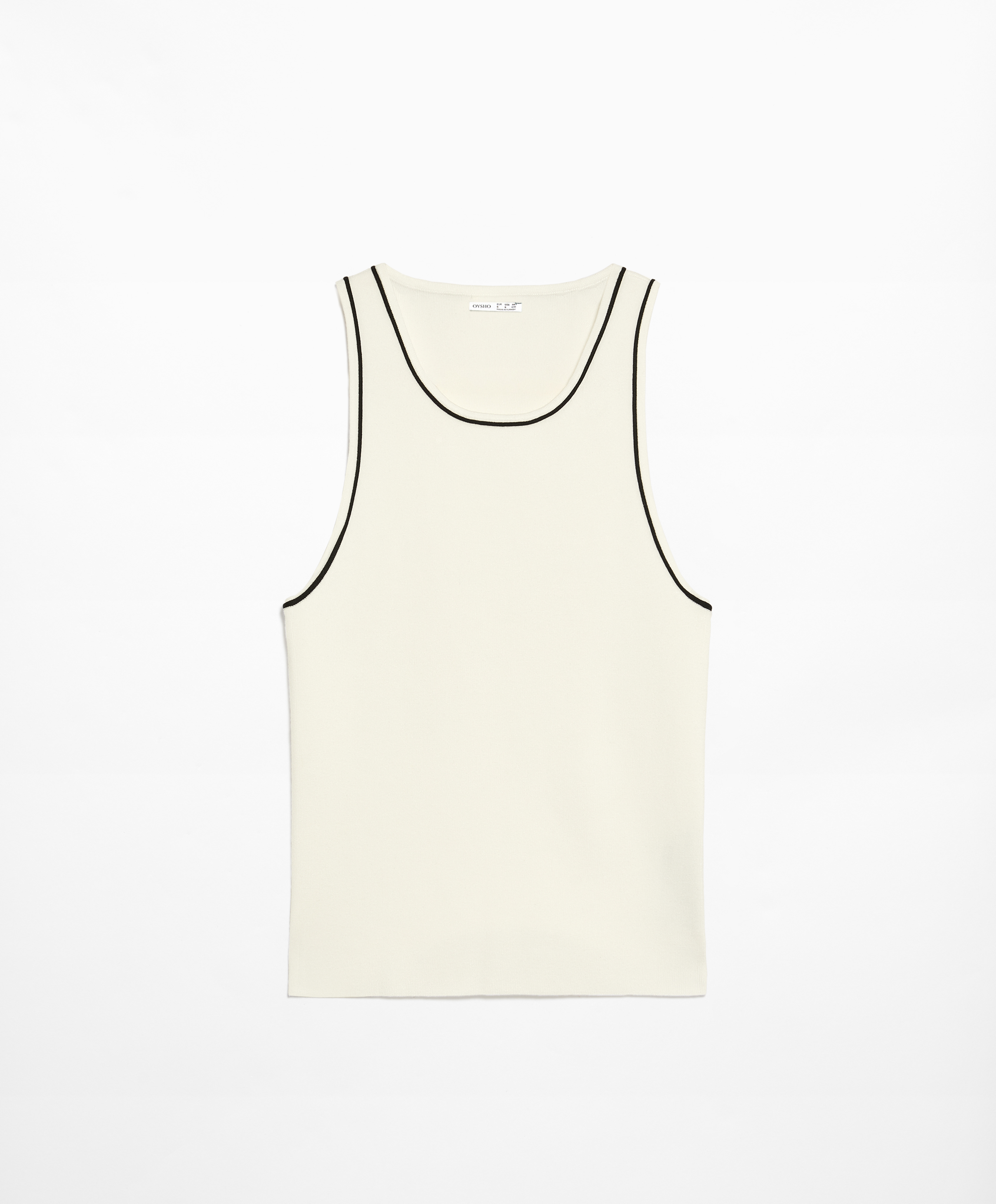 Knit sleeveless top with contrast trim