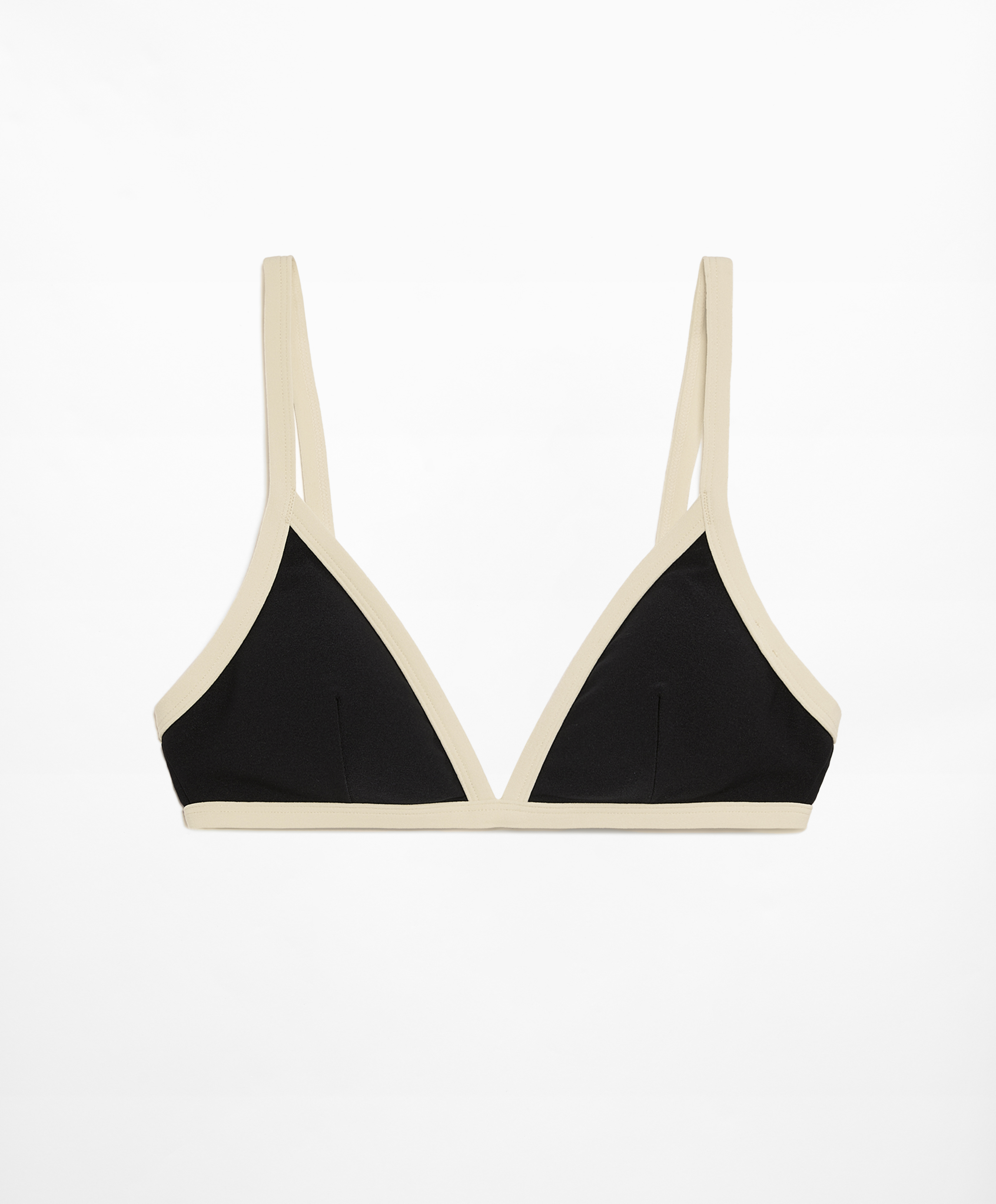 Contrast trim triangle bikini top