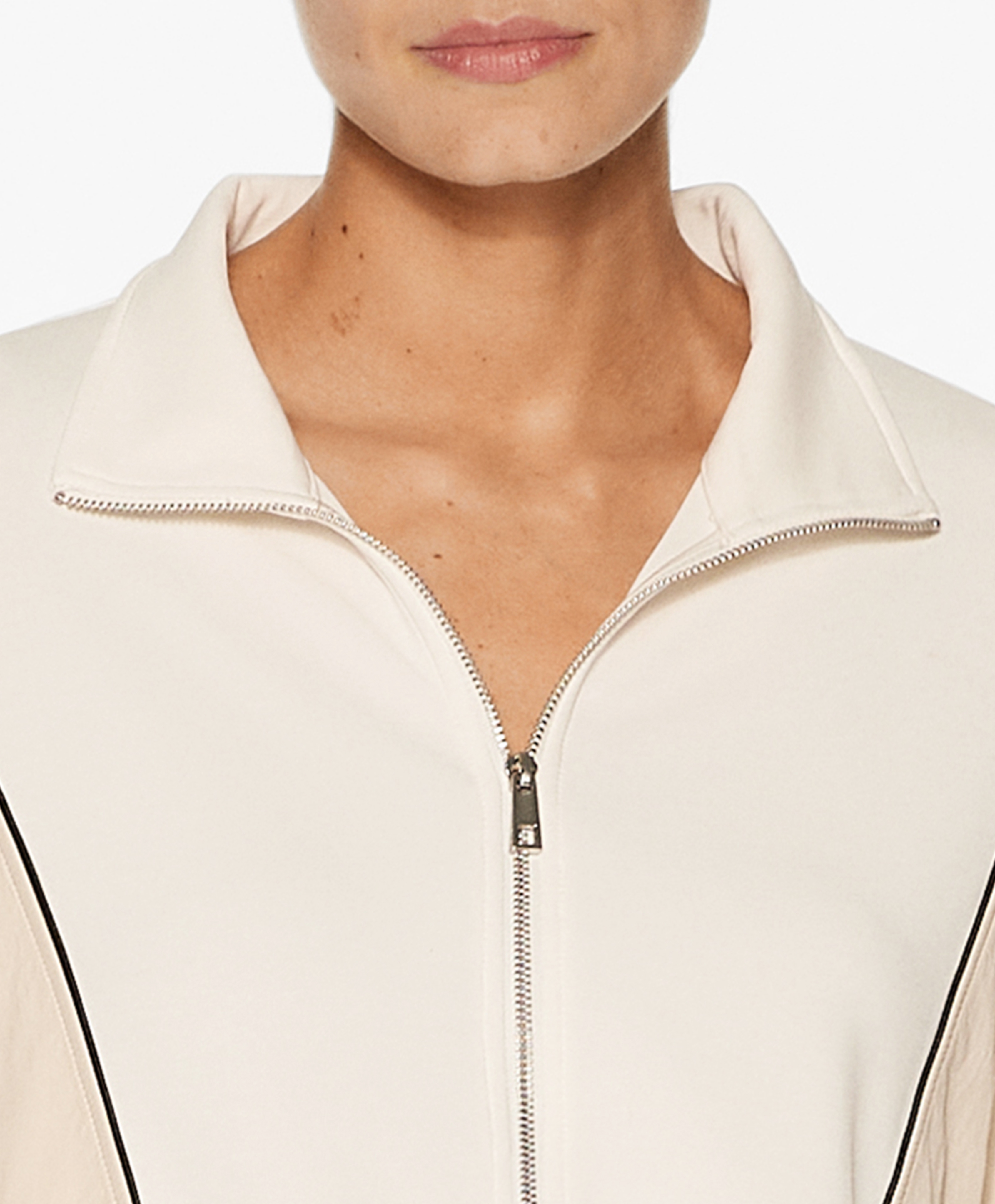 Side appliqué jacket with modal