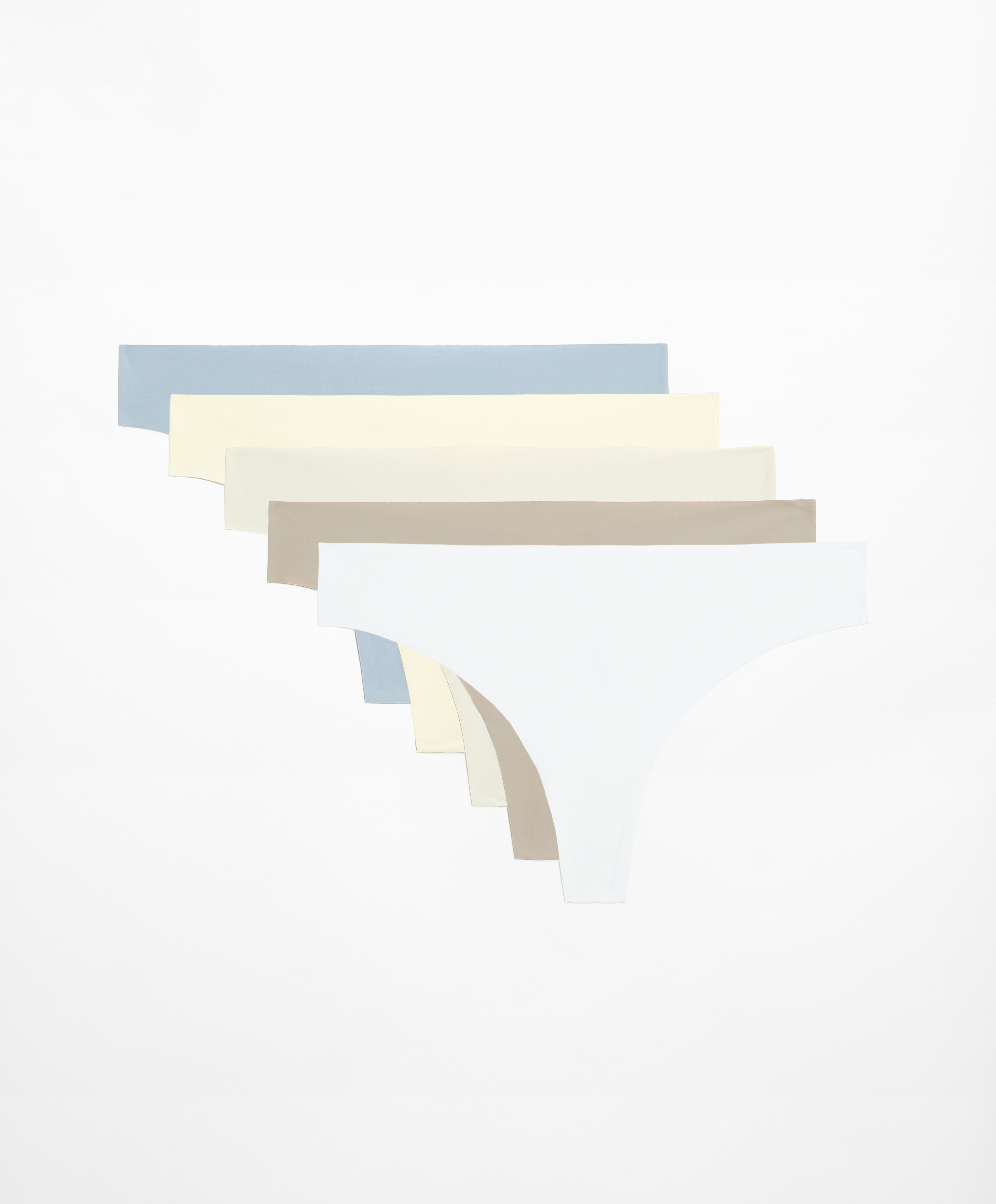 5 laser-cut polyamide blend thongs