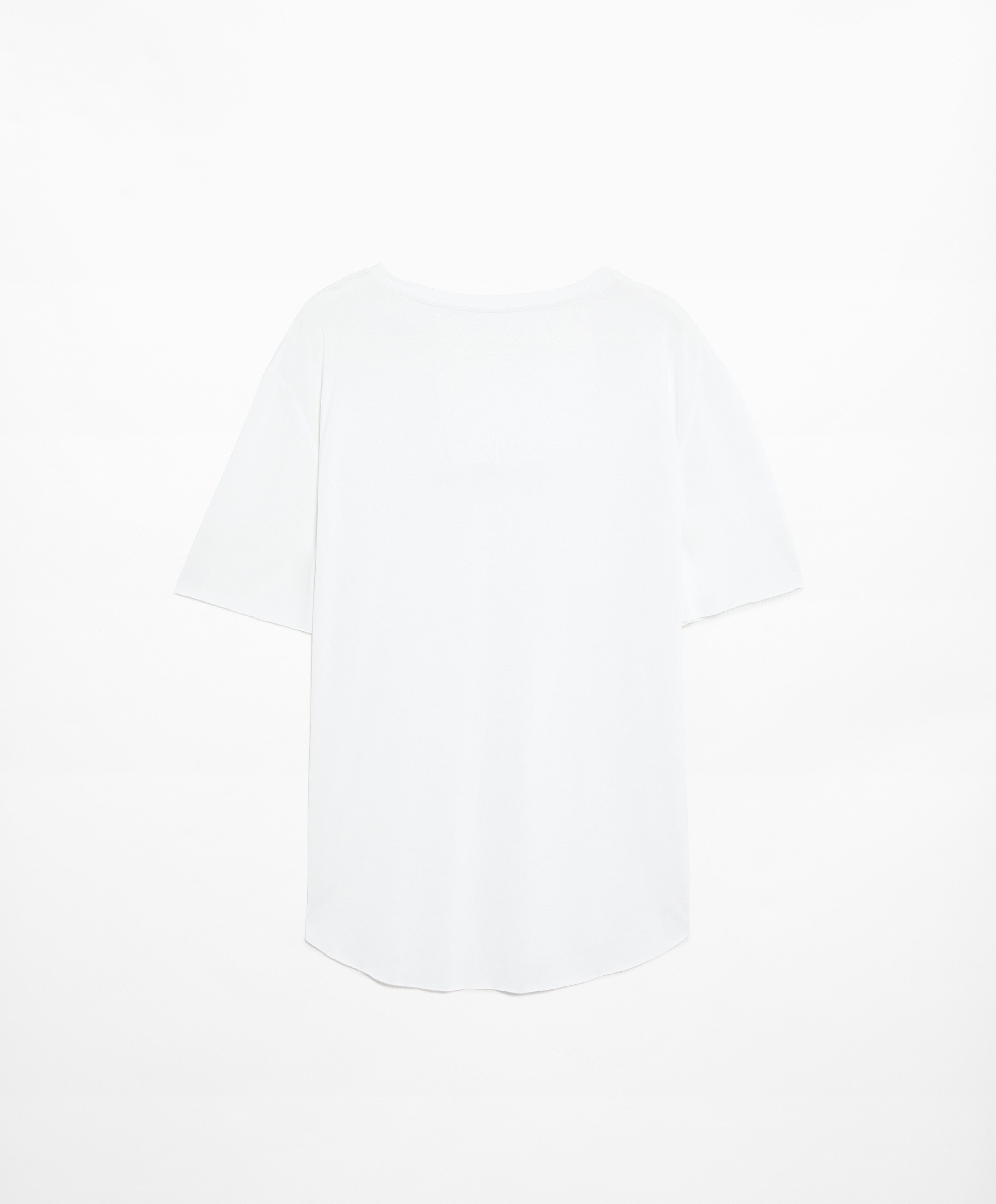 Modal blend short-sleeved slogan T-shirt