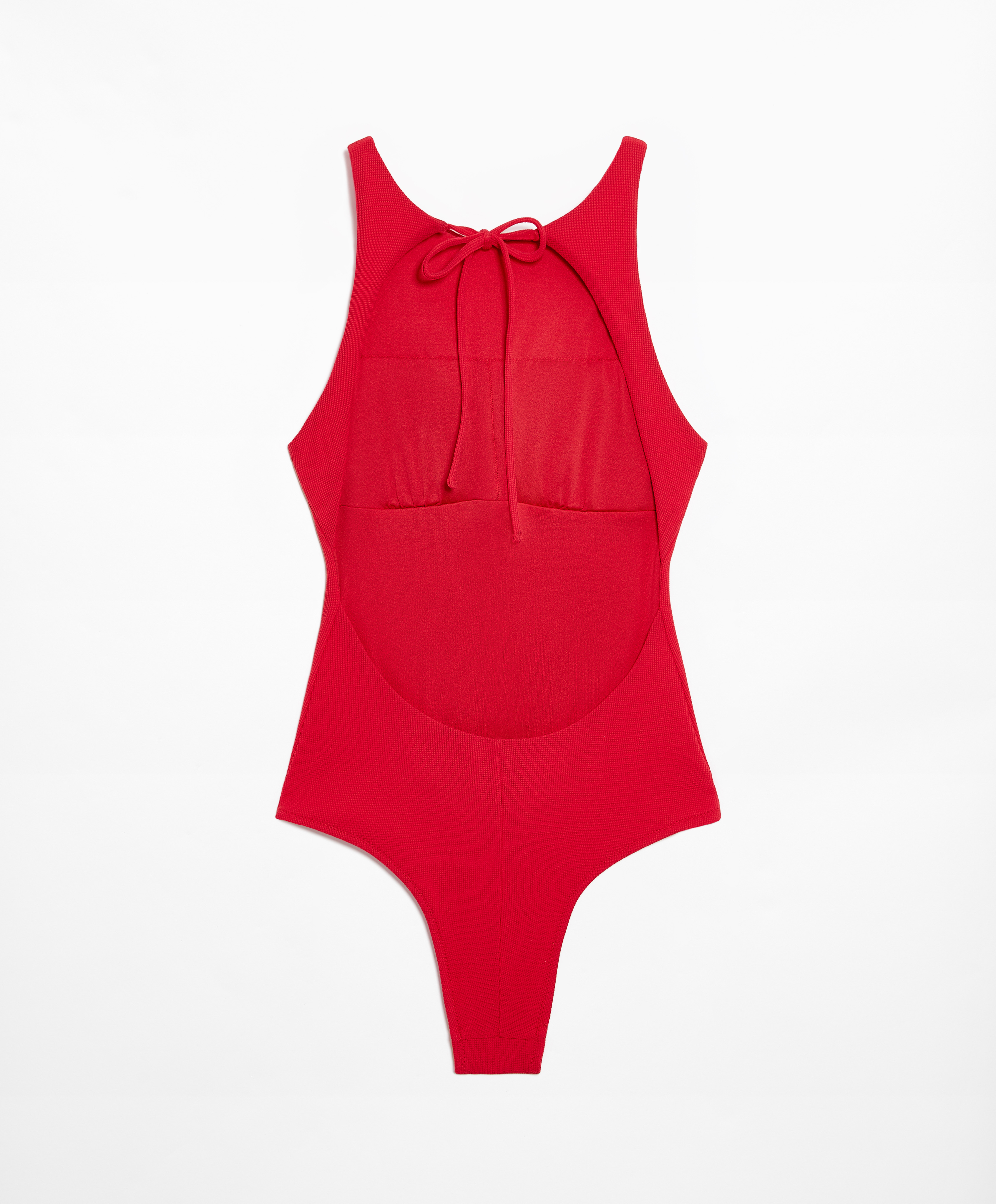 Halter piqué swimsuit