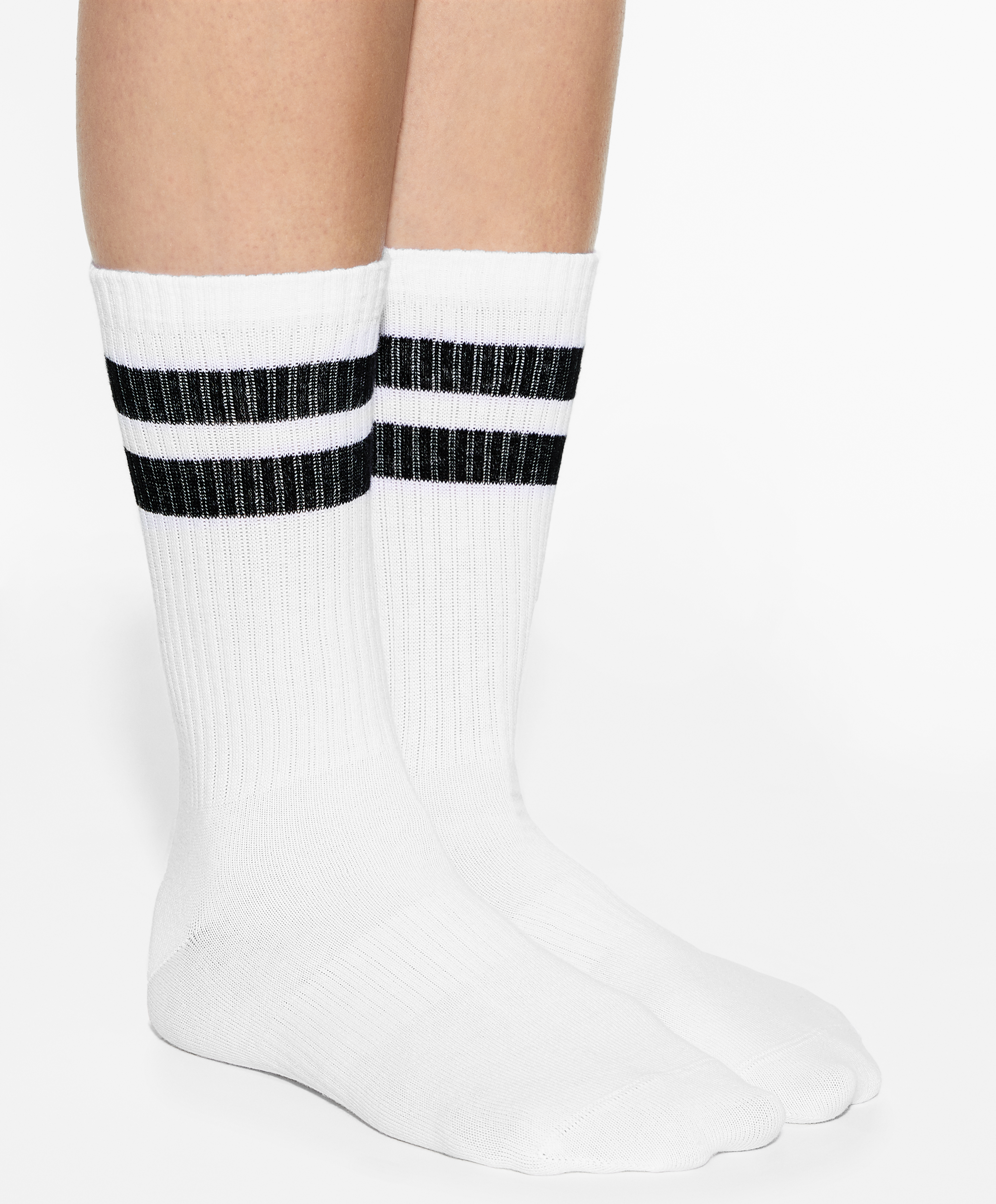Stripe rib classic sports socks in a cotton blend