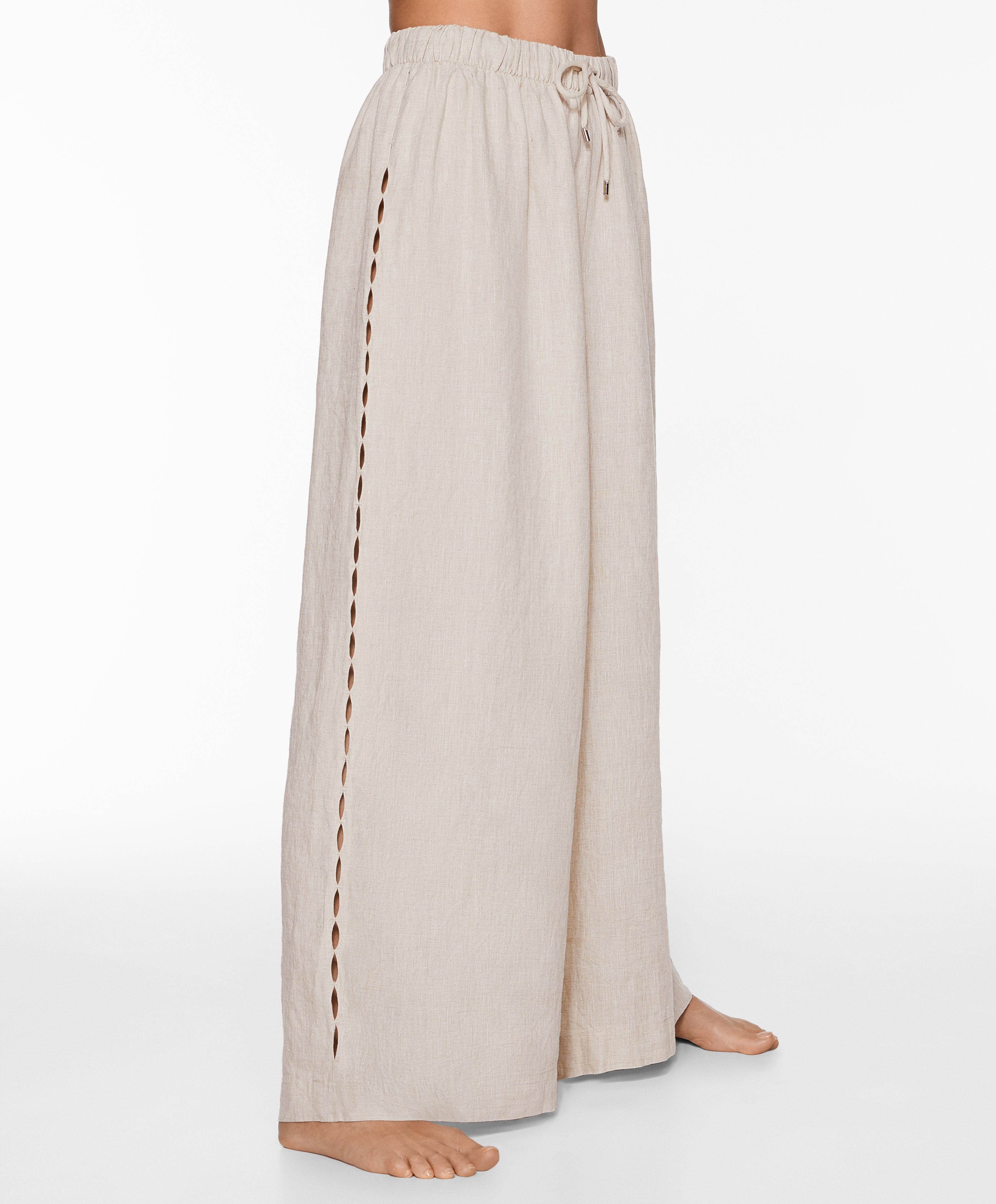 Straight cut 100% linen trousers