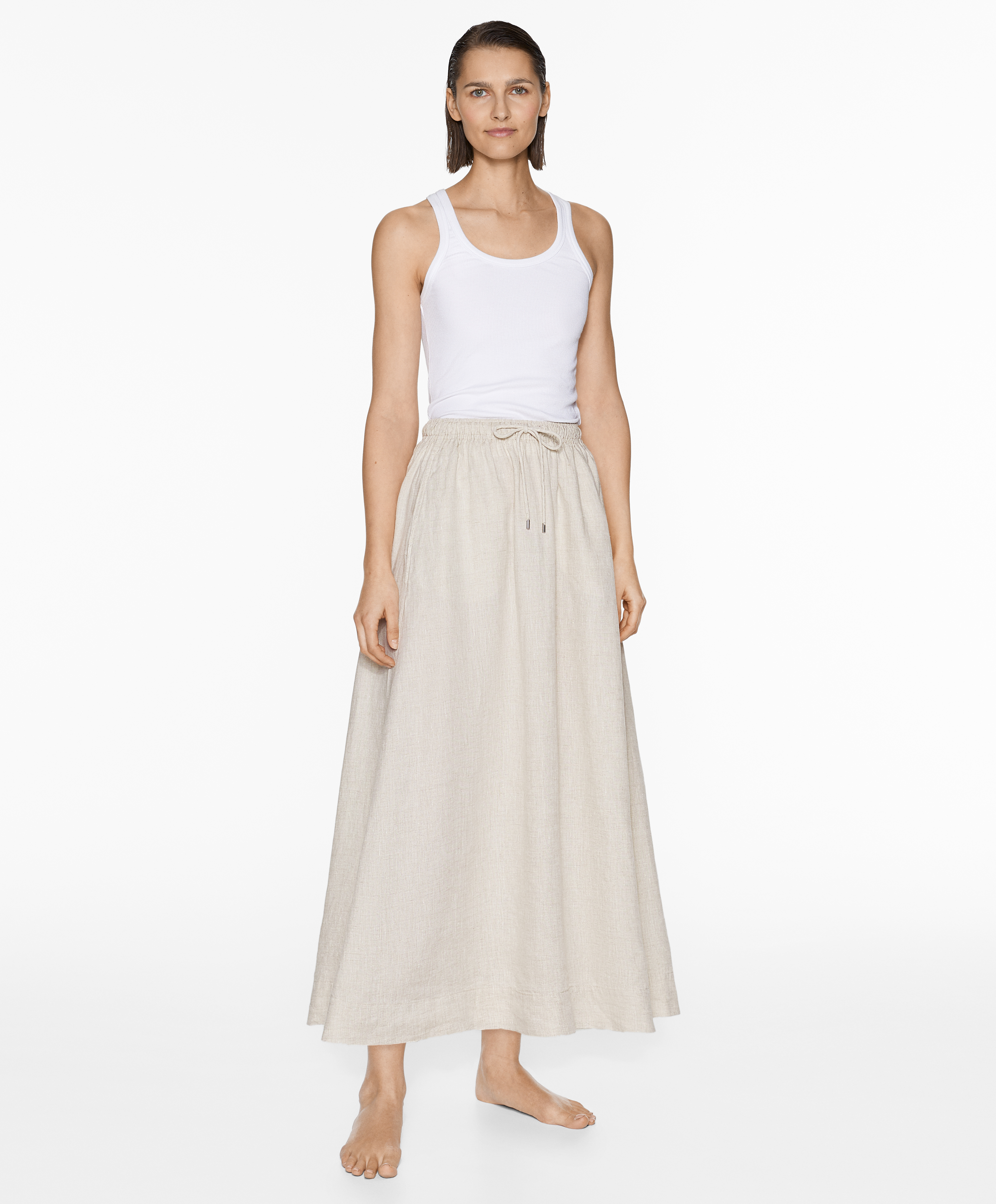 Long 100% linen skirt
